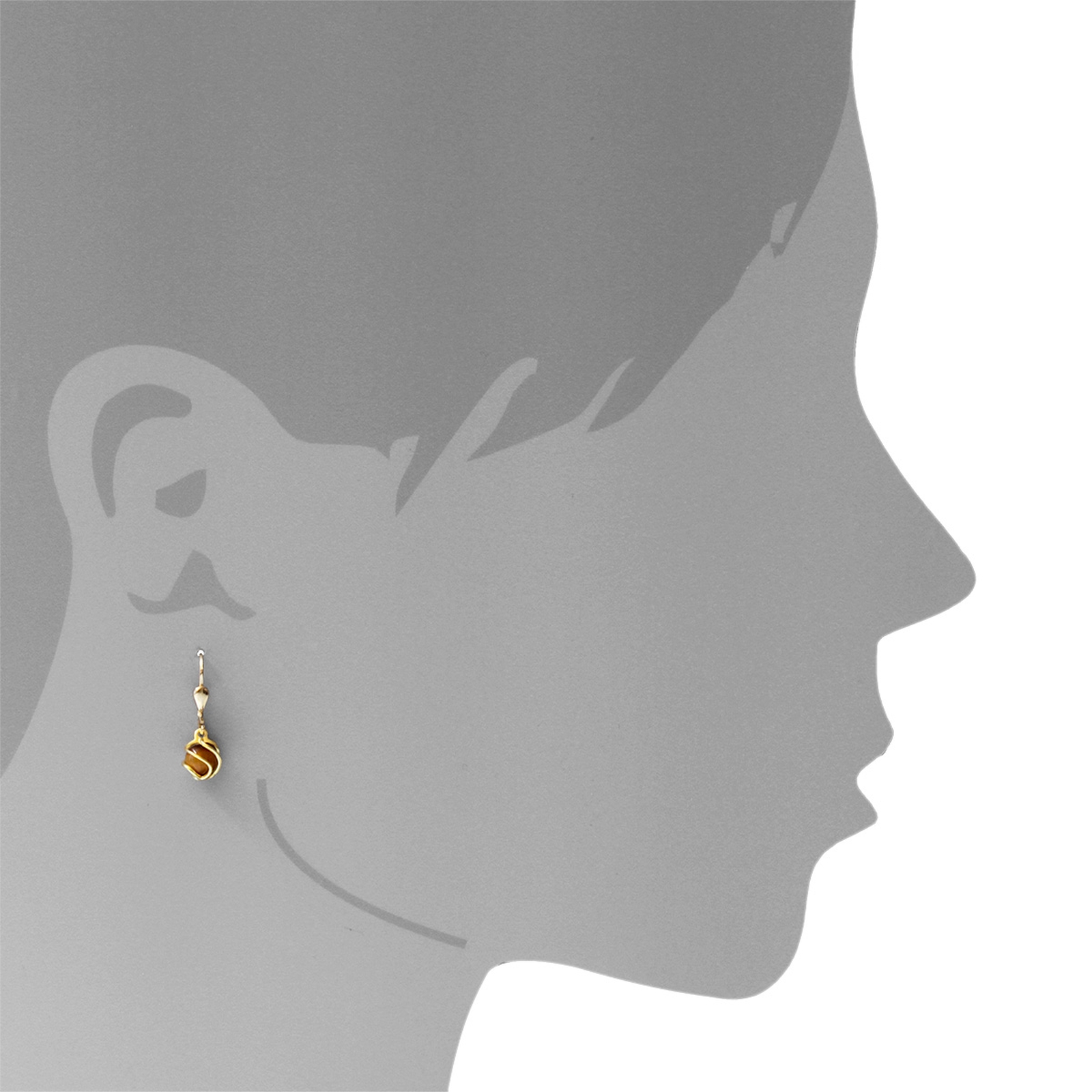 Ohrhänger Gold 333/000, Tigerauge Ohrhänger Gold 333/000, Tigerauge
