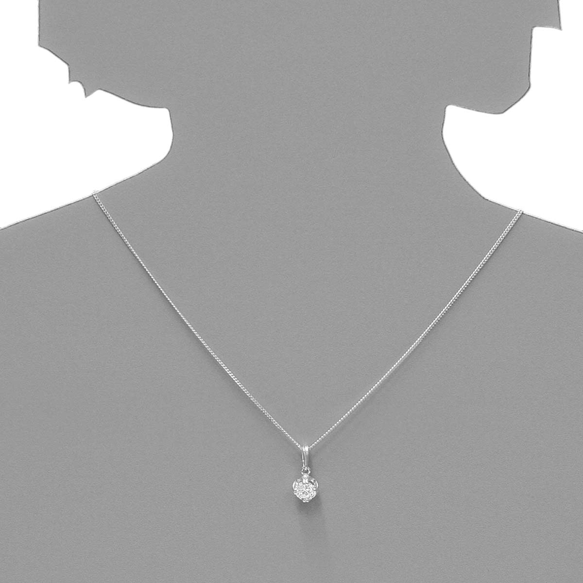 043-201705-A142s Kette mit Anhänger Silber 925/000, Zirkonia, weiß, -Länge wählbar-