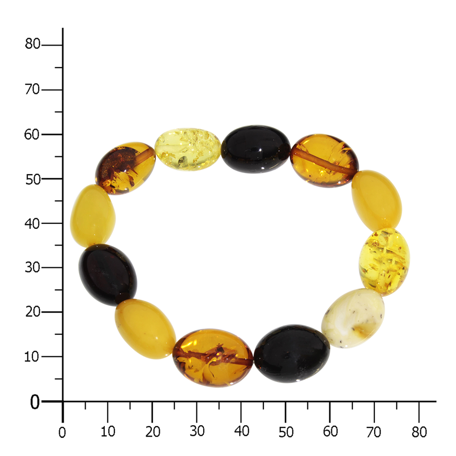 069-98K001-0317k Bernsteinarmband, Gummizug