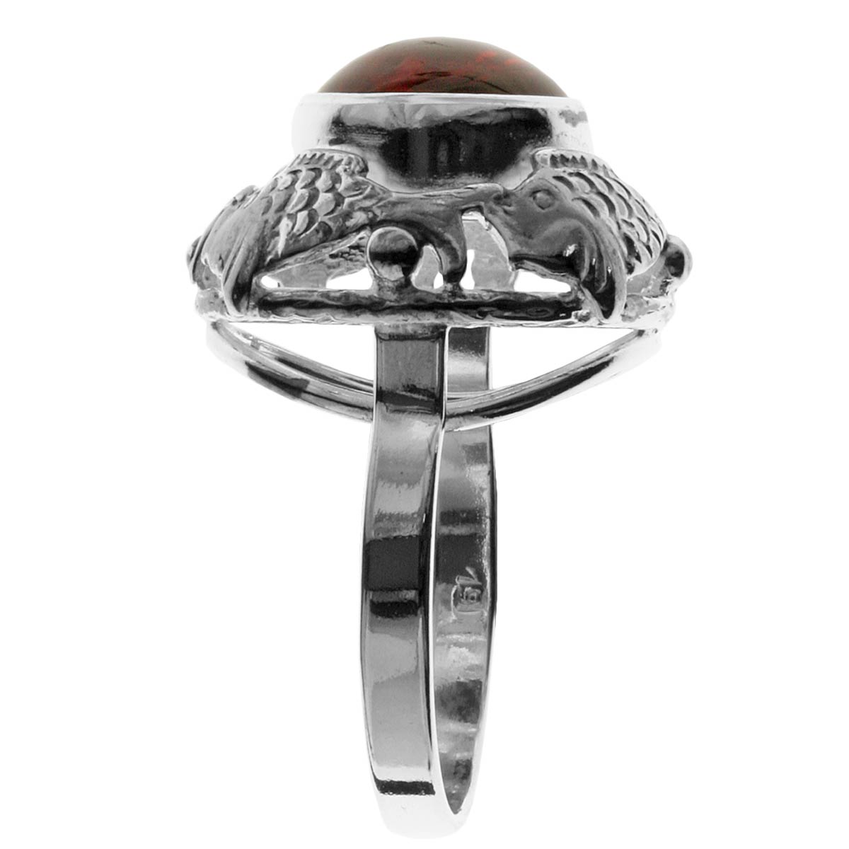Ring Fischland Silber 925/000, oxyd., Bernstein -Größe wählbar-