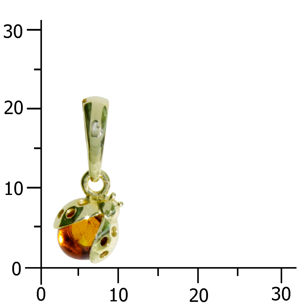 001-103652-0100k Anhänger Gold 333/000, kl. Marienkäfer, Bernstein