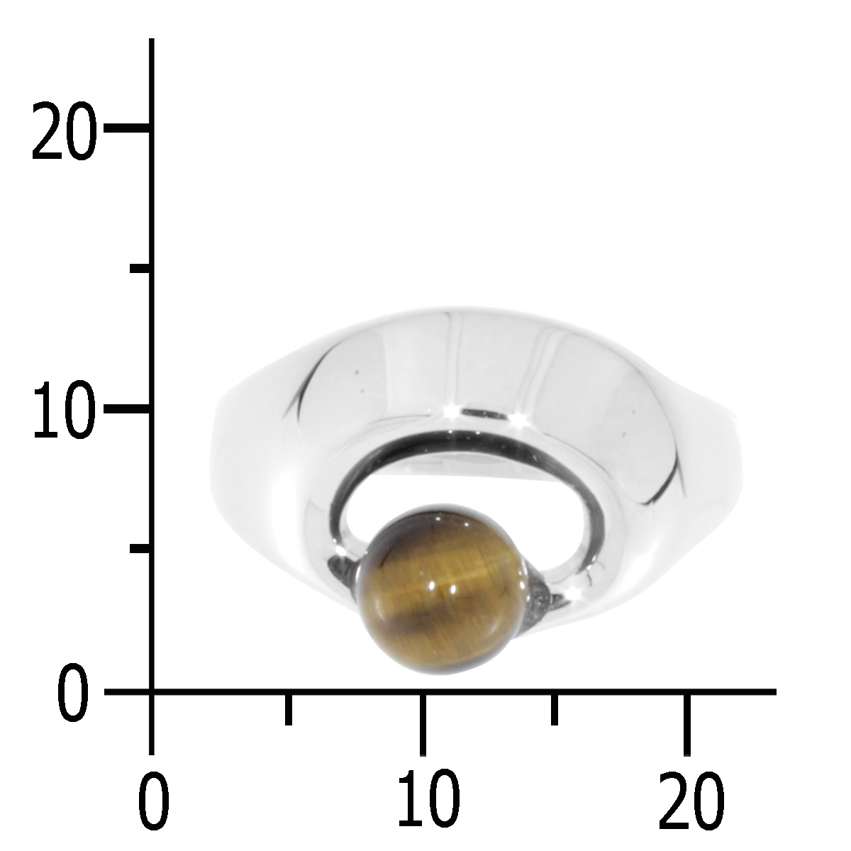 001-273125-A356k Ring Silber 925/000, Tigerauge -Größe wählbar-