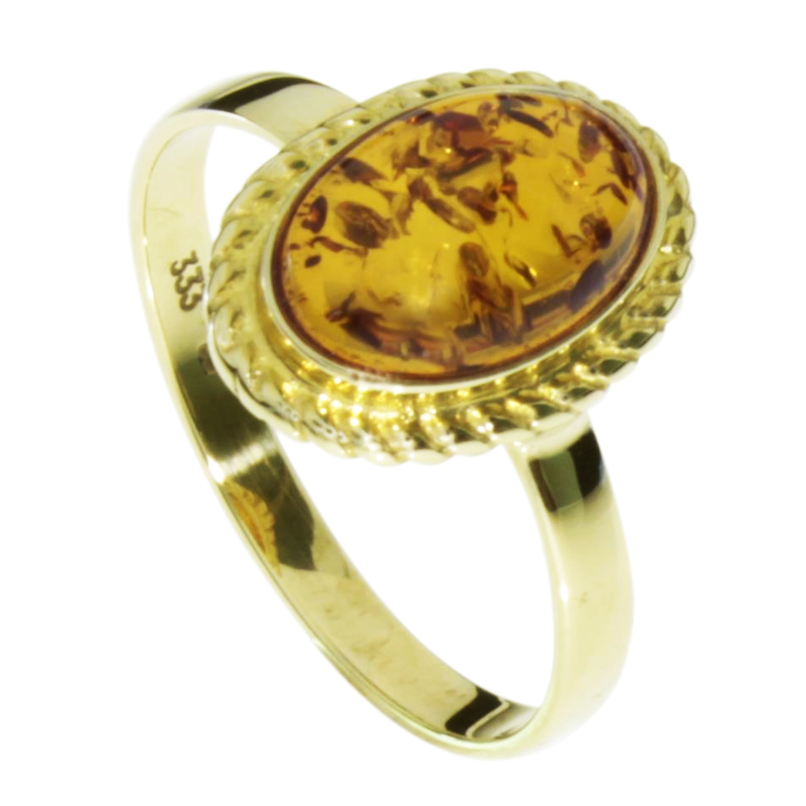 Ring Gold 333/000, Bernstein -Größe wählbar-