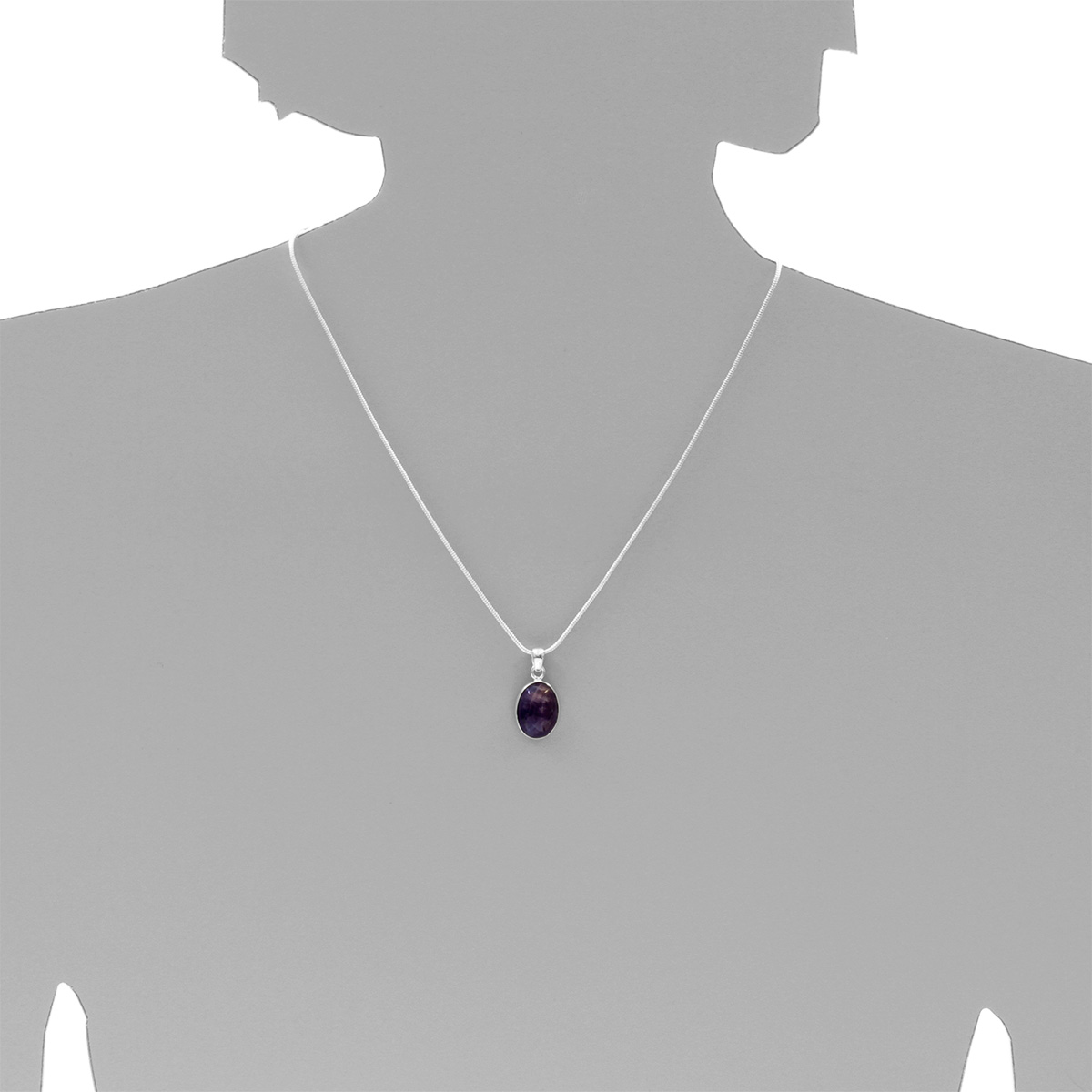 001-203647-A145s Kette mit Anhänger Silber 925/000, 45 cm, Amethyst