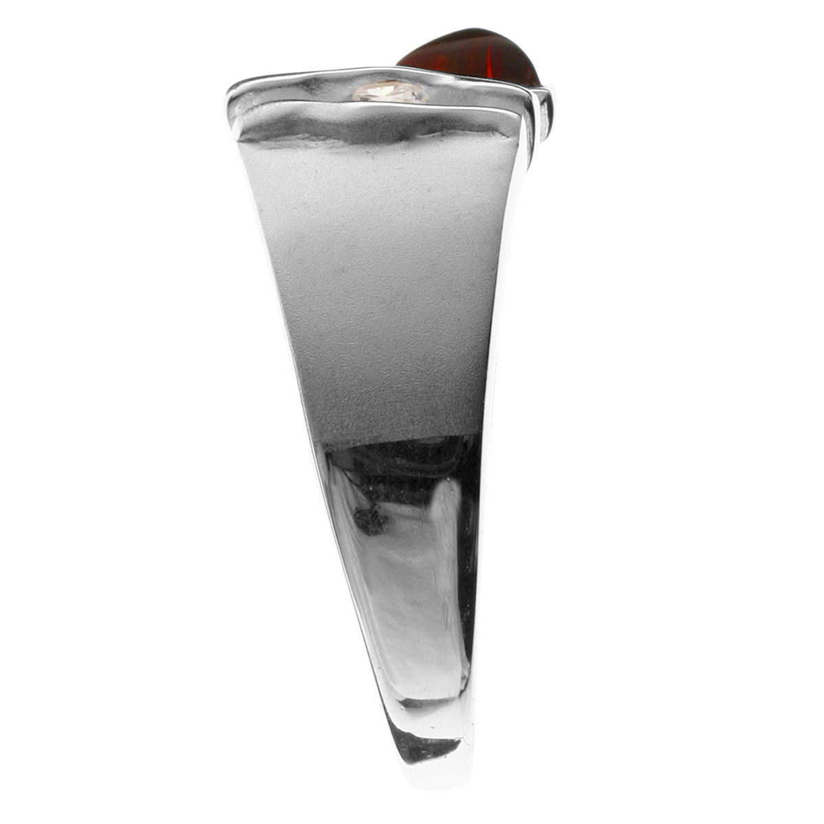 4250054224051-PT01 Ring Silber 925/000, Bernstein/Zirkonia -Größe wählbar-