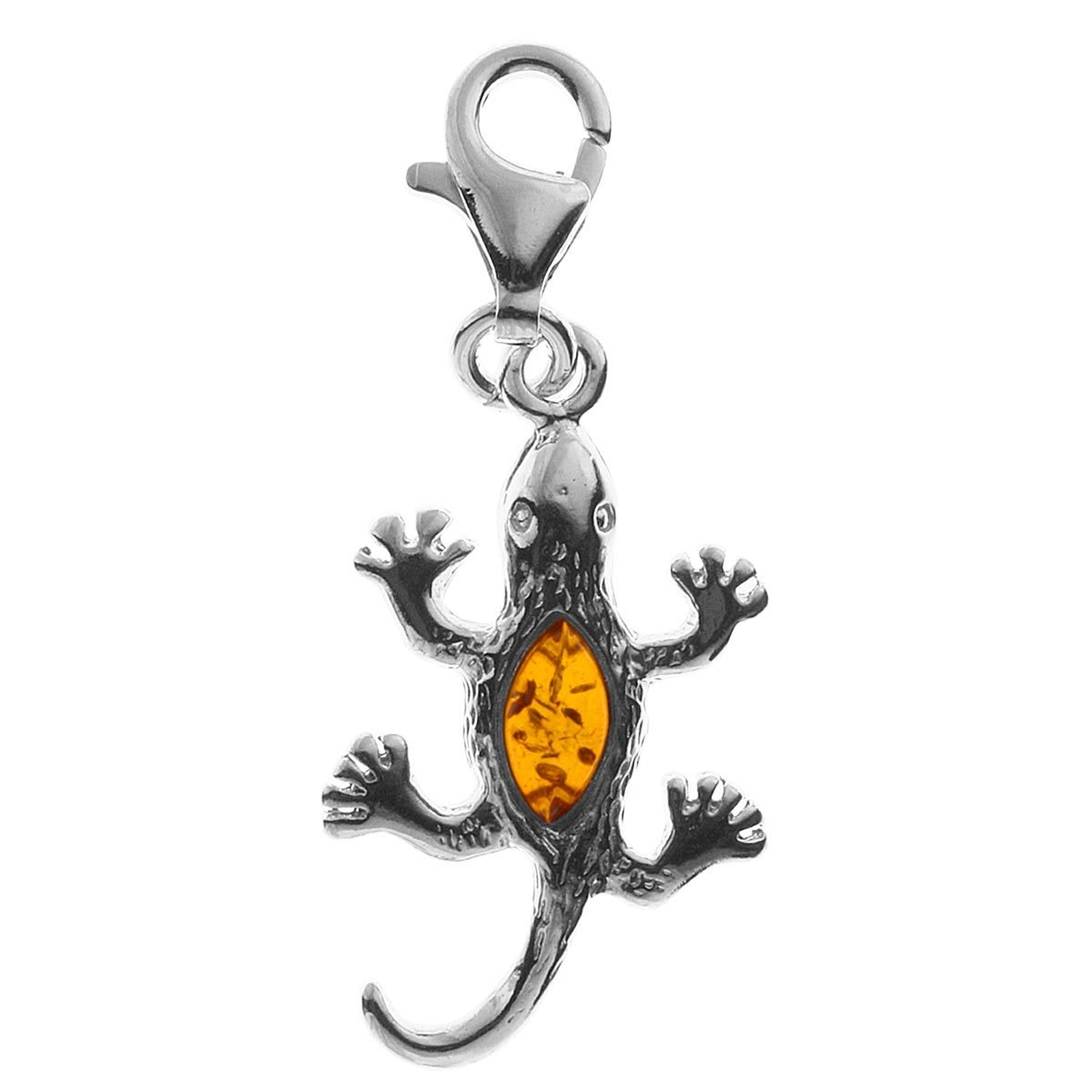 098-200485-0200 Charm Silber 925/000, Salamander,  Bernstein