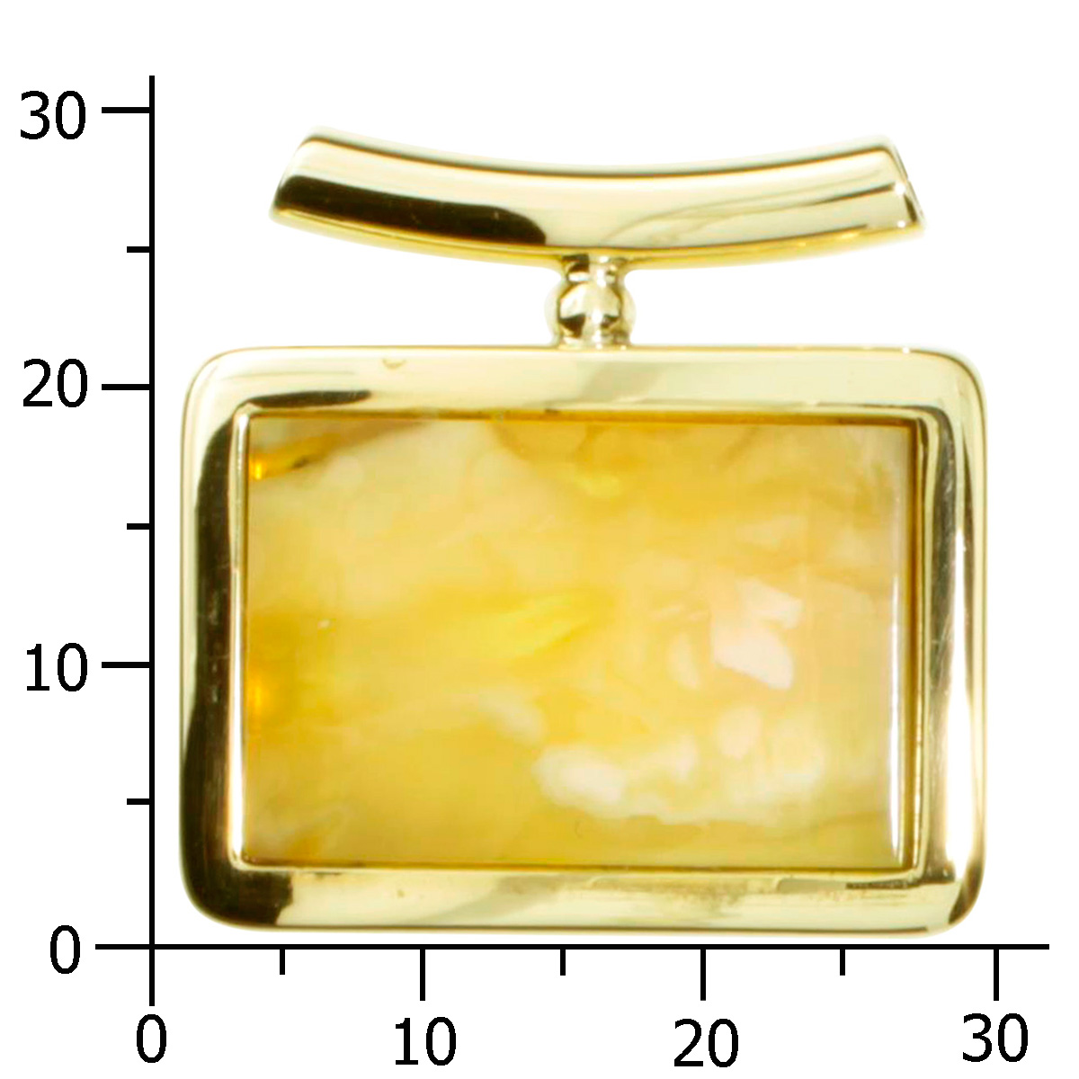 Anhänger Gold 333/000, Bernstein-Unikatstein