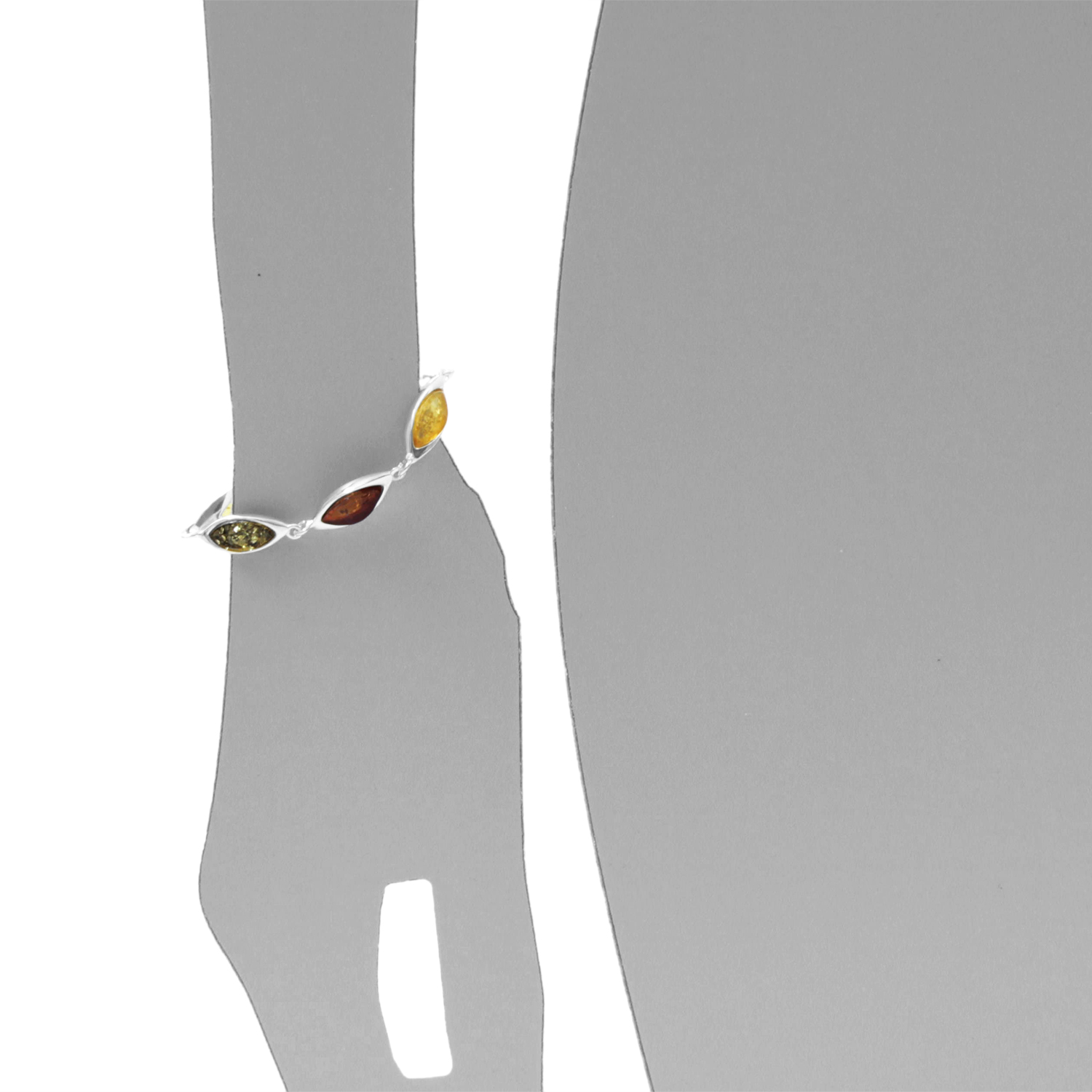 089-210173-0100s Armband, Silber 925/000,  Bernstein