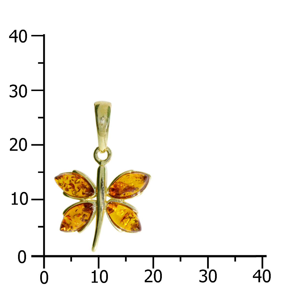 001-103651-0100k Anhänger Gold 333/000, Schmetterling, Bernstein