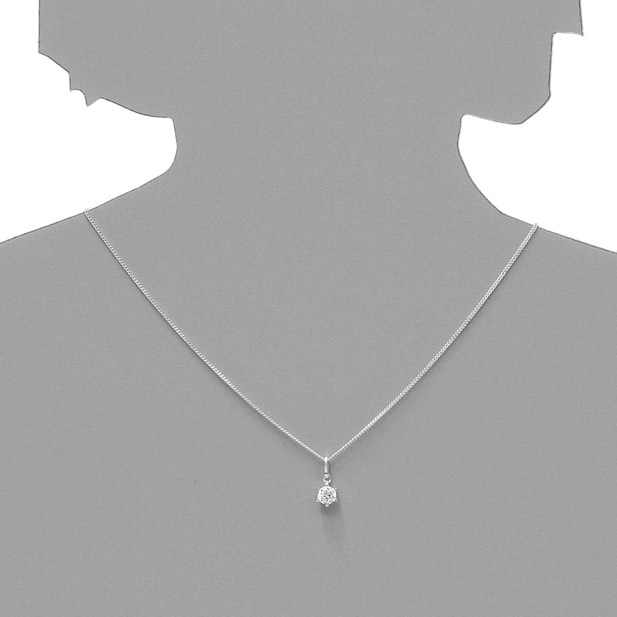 Kette mit Anhänger Silber 925/000, Zirkonia, weiß, -Länge wählen-