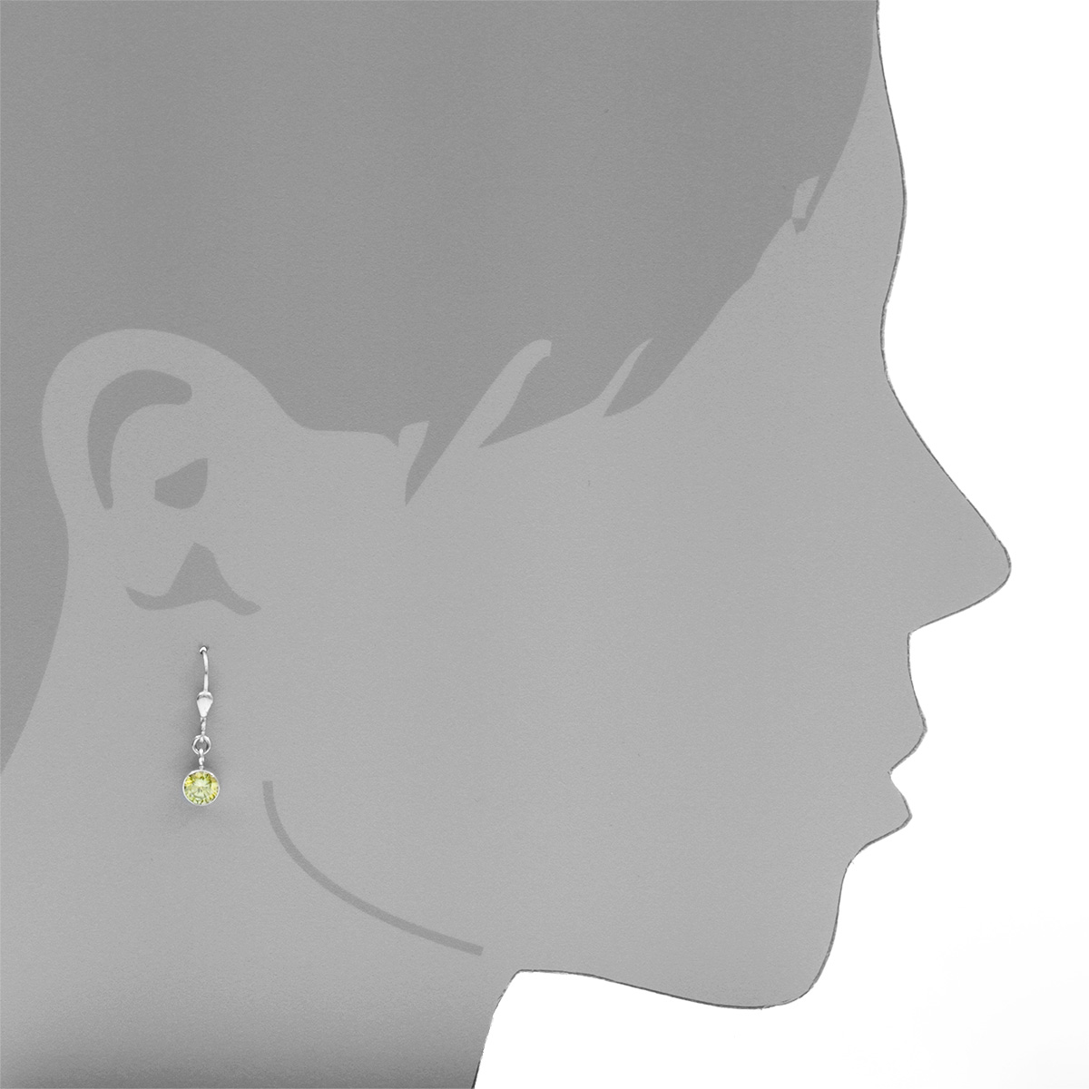 001-263396-0200s Ohrhänger Silber 925/000, Zirkonia-limette, 6 mm