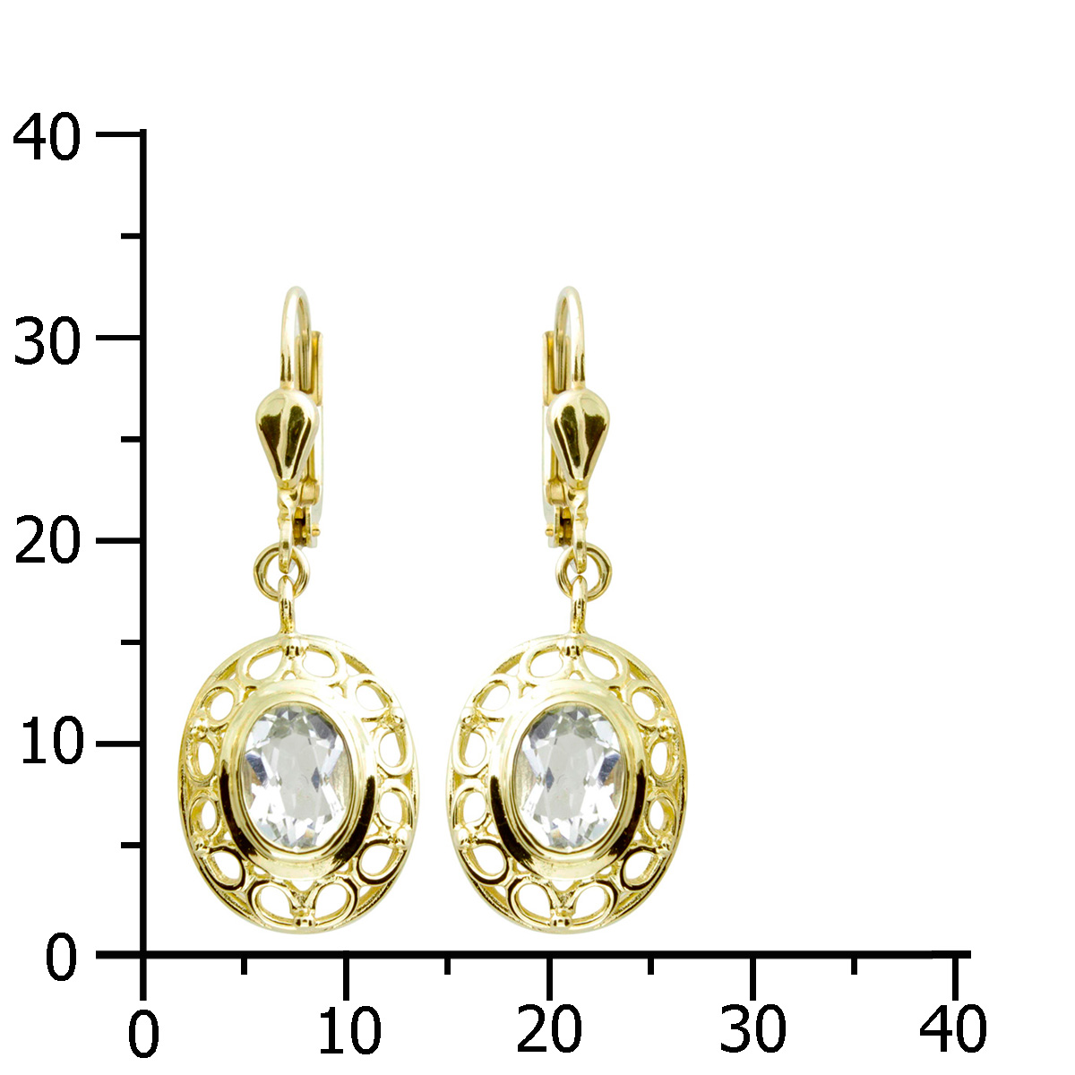 001-163094-0005k Ohrhänger Gold 333/000, Aquamarin