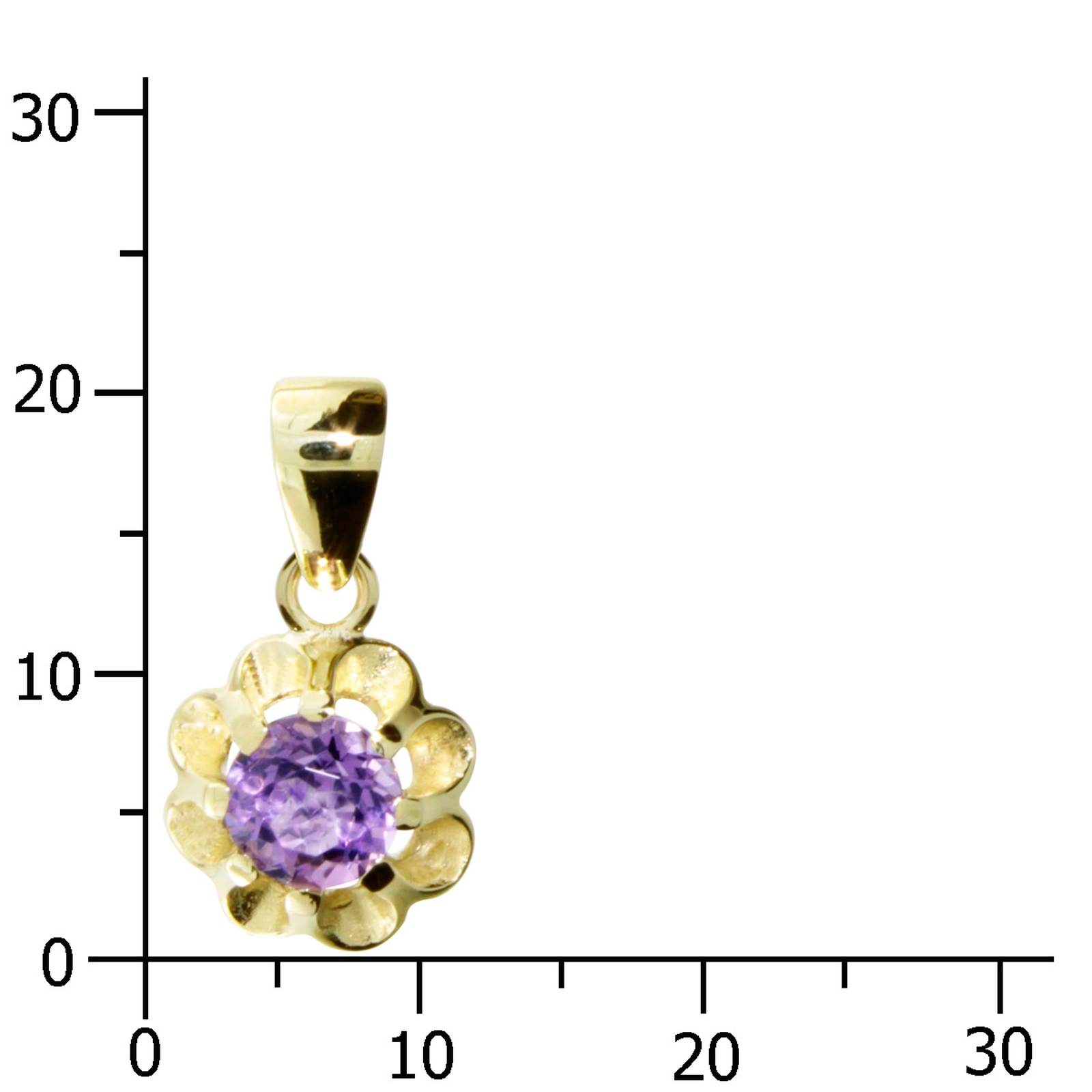 001-100314-0001k Anhänger Gold 333/000, Amethyst