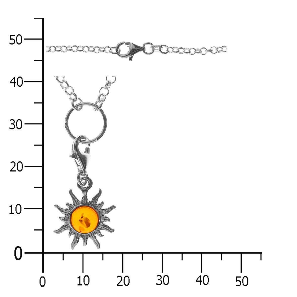 002-29CH02-B450k Charmskette mit Anhänger Sonne, 45 cm,  Silber 925/000