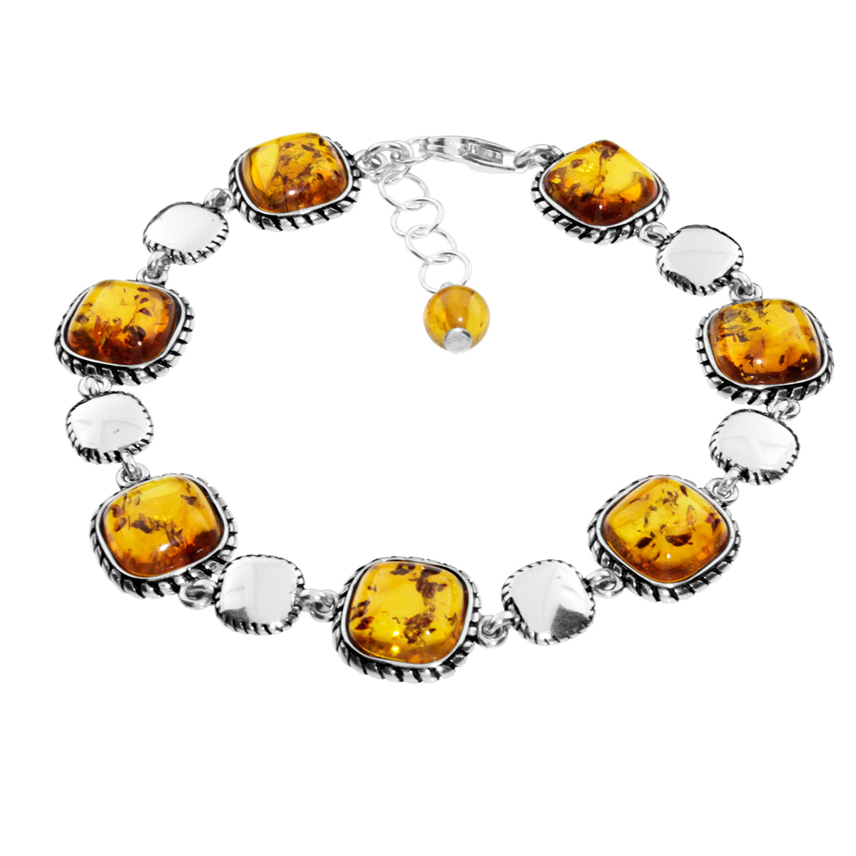 105-210080-0100 Armband, Silber 925/000, Bernstein