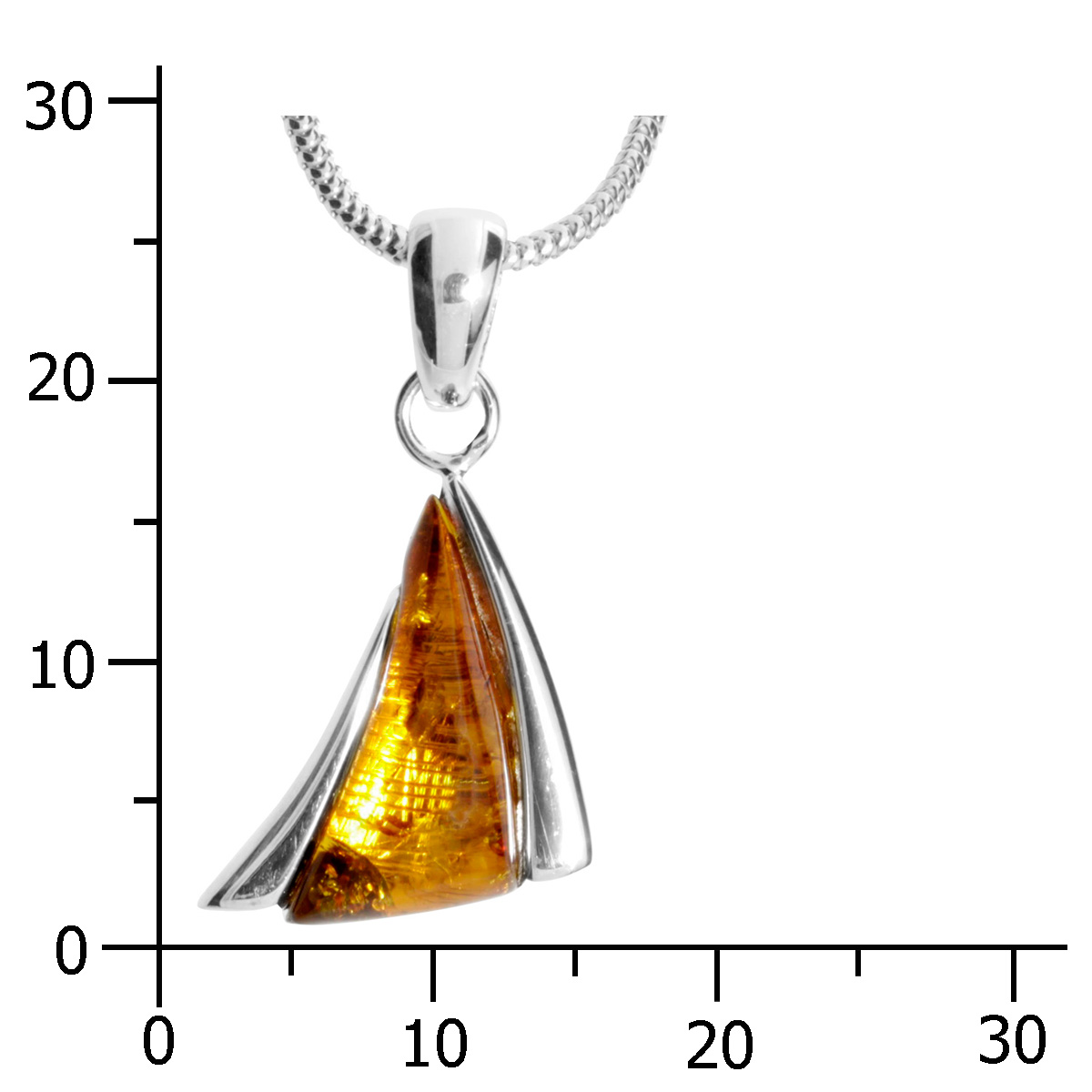 4250054286349-PT04 Kette mit Anhänger Silber 925/000, 45 cm, Bernstein
