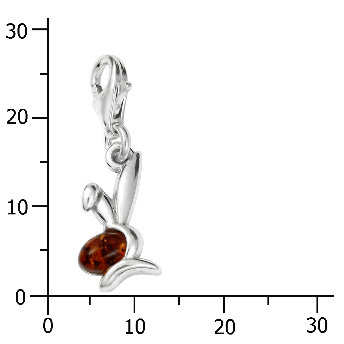 105-20CH09-0100kE6Jj5Myw9HHkp Charm Silber 925/000, Hase, Bernstein