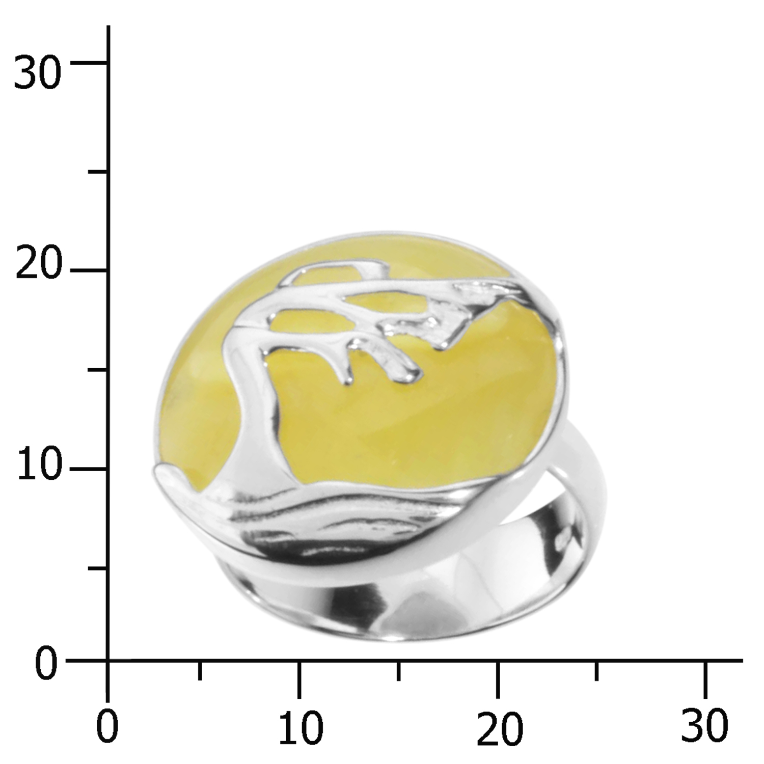 001-273423-0200k Ring Silber 925/000, "Windflüchter", Bernstein-Unikat -Größe wählbar-