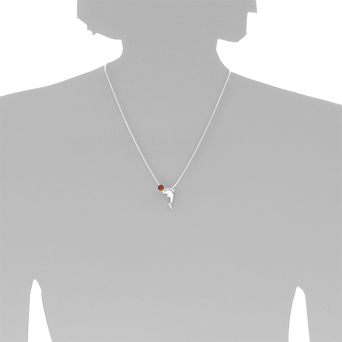 001-203243-A145s Kette mit Anhänger Silber 925/000, 45 cm, Bernstein