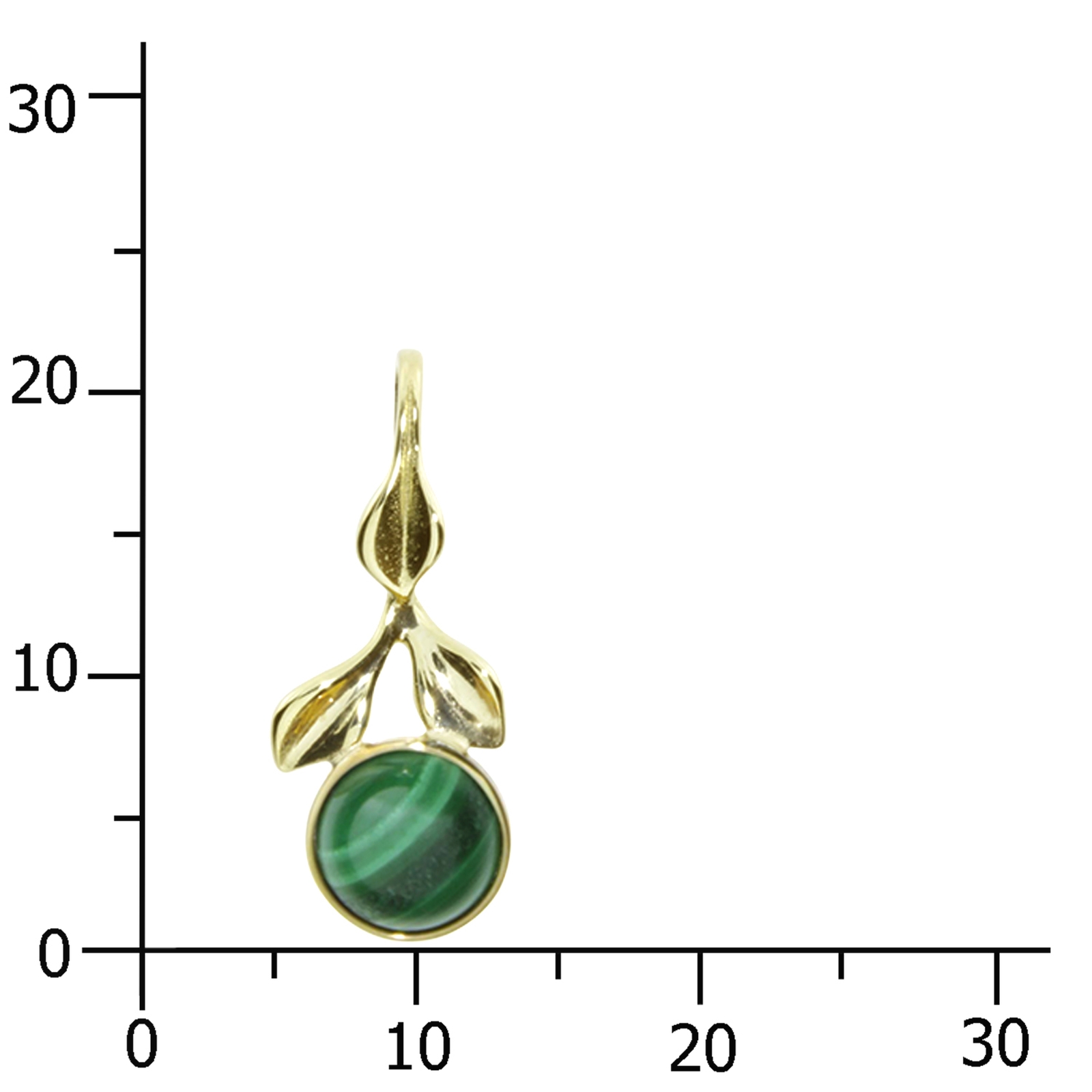 Anhänger Gold 333/000, Malachit Anhänger Gold 333/000, Malachit