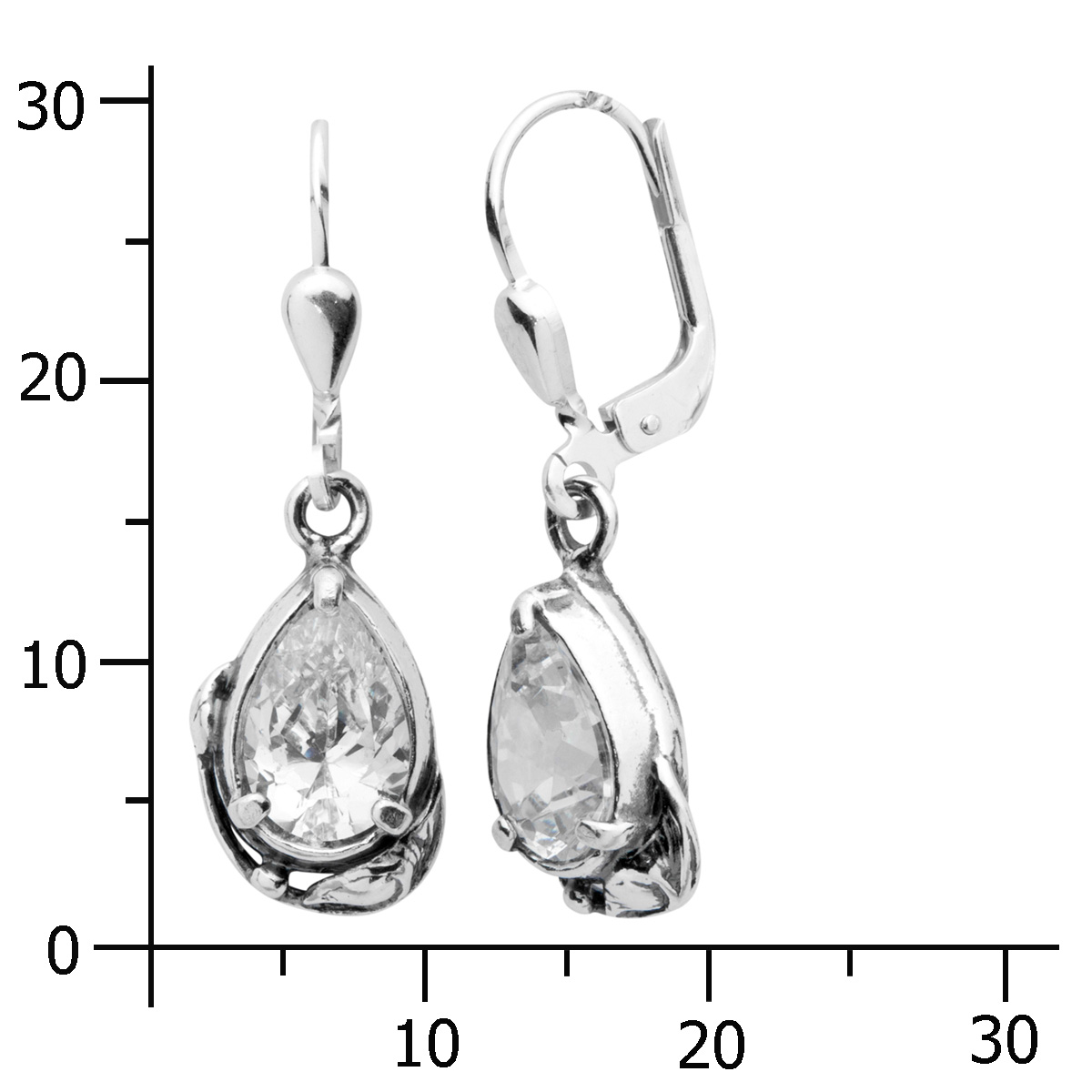 043-261711-0100k Ohrhänger Silber 925/000, Zirkonia, weiß