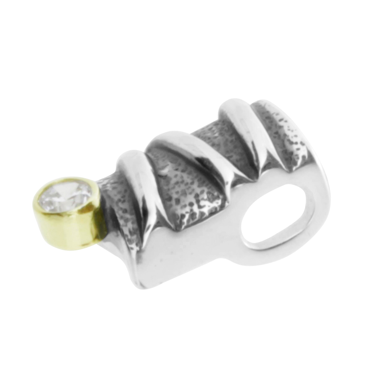 001-203291-00011 Anhänger-Gleiter Silber 925/000, Zirkonia in 585/000 Gold gefasst