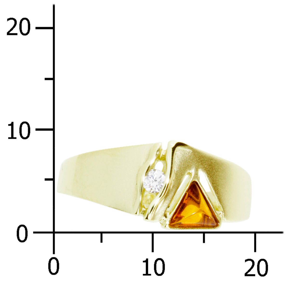 001-172073-A154k Ring Gold 333/000, Bernstein/Zirkonia -Größe wählbar-
