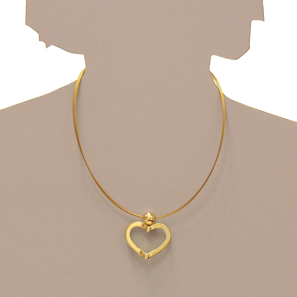 001-103566-1100s Nyloncollier mit Anhänger Herz Gold 333/000, 42 cm