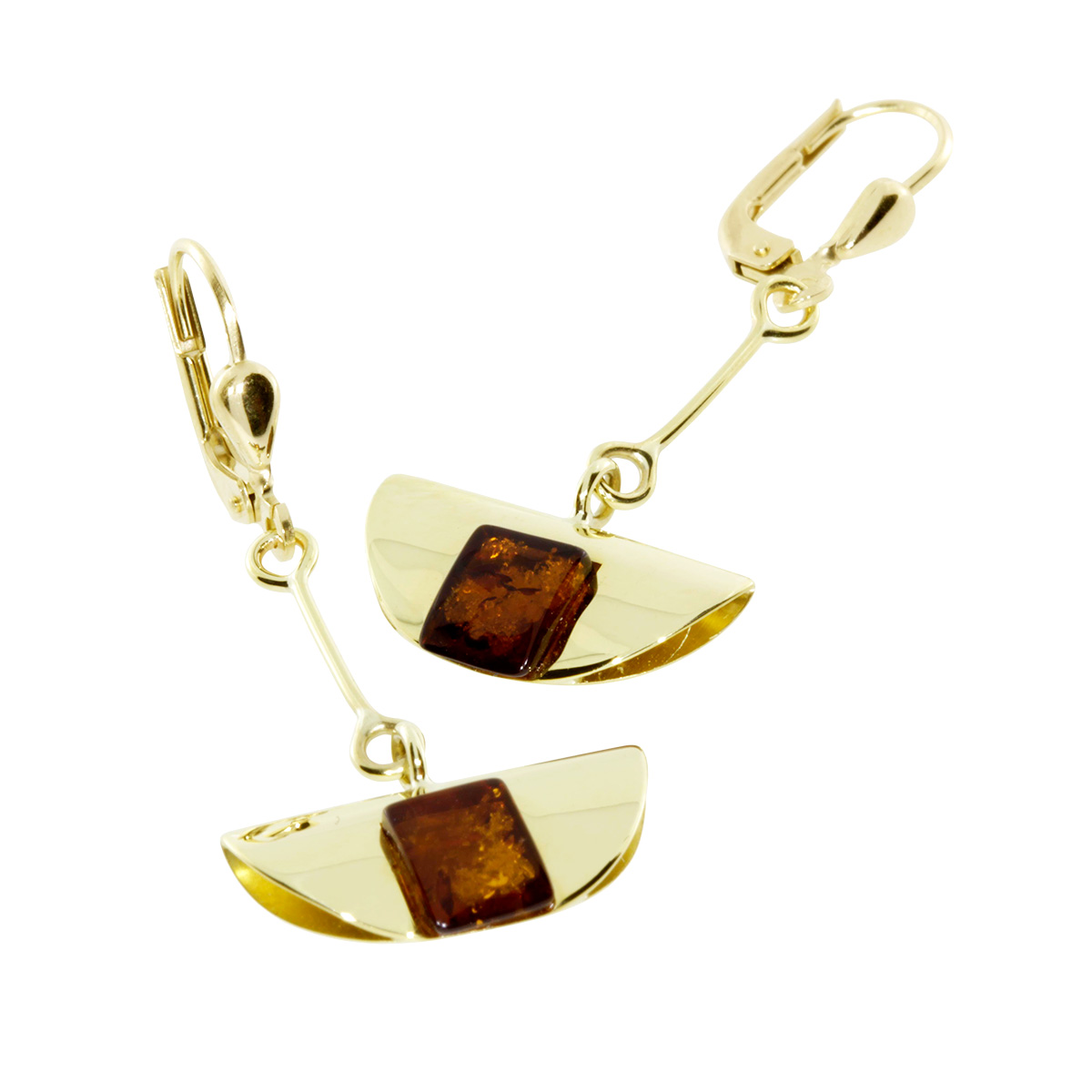 001-163311-0100 Ohrhänger Gold 333/000, Bernstein