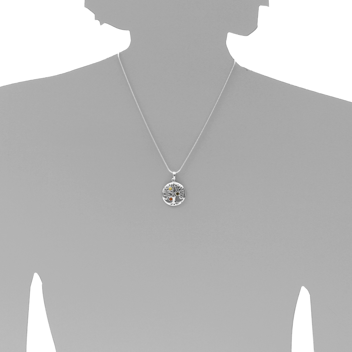 Anhänger Silber 925/000, Bernstein
