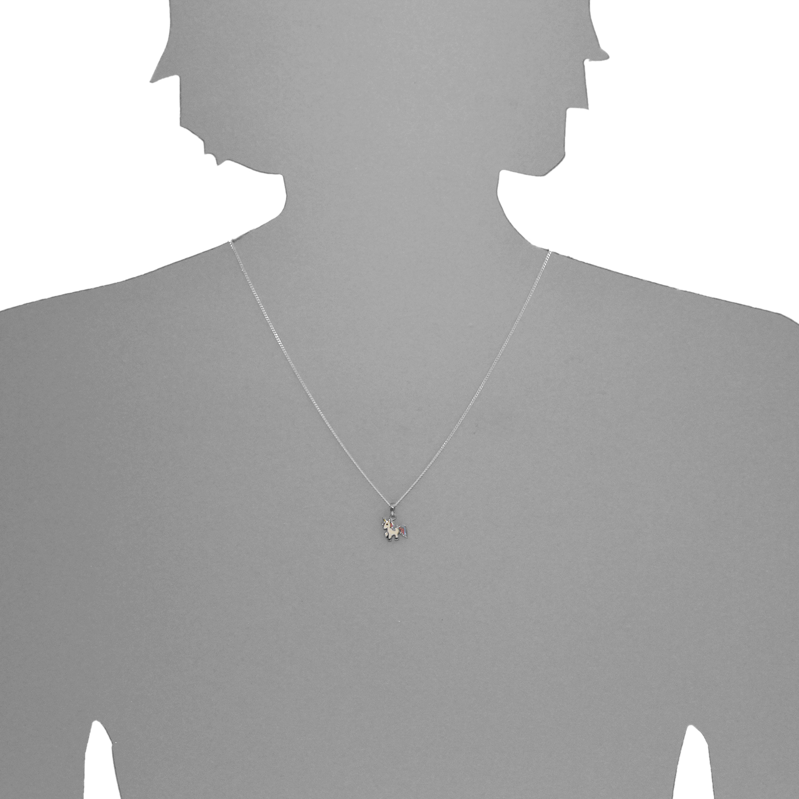 Kette mit Anhänger "Einhorn", Silber 925/000 -Länge wählbar-    Kette mit Anhänger "Einhorn", Silber 925/000 -Länge wählbar-
