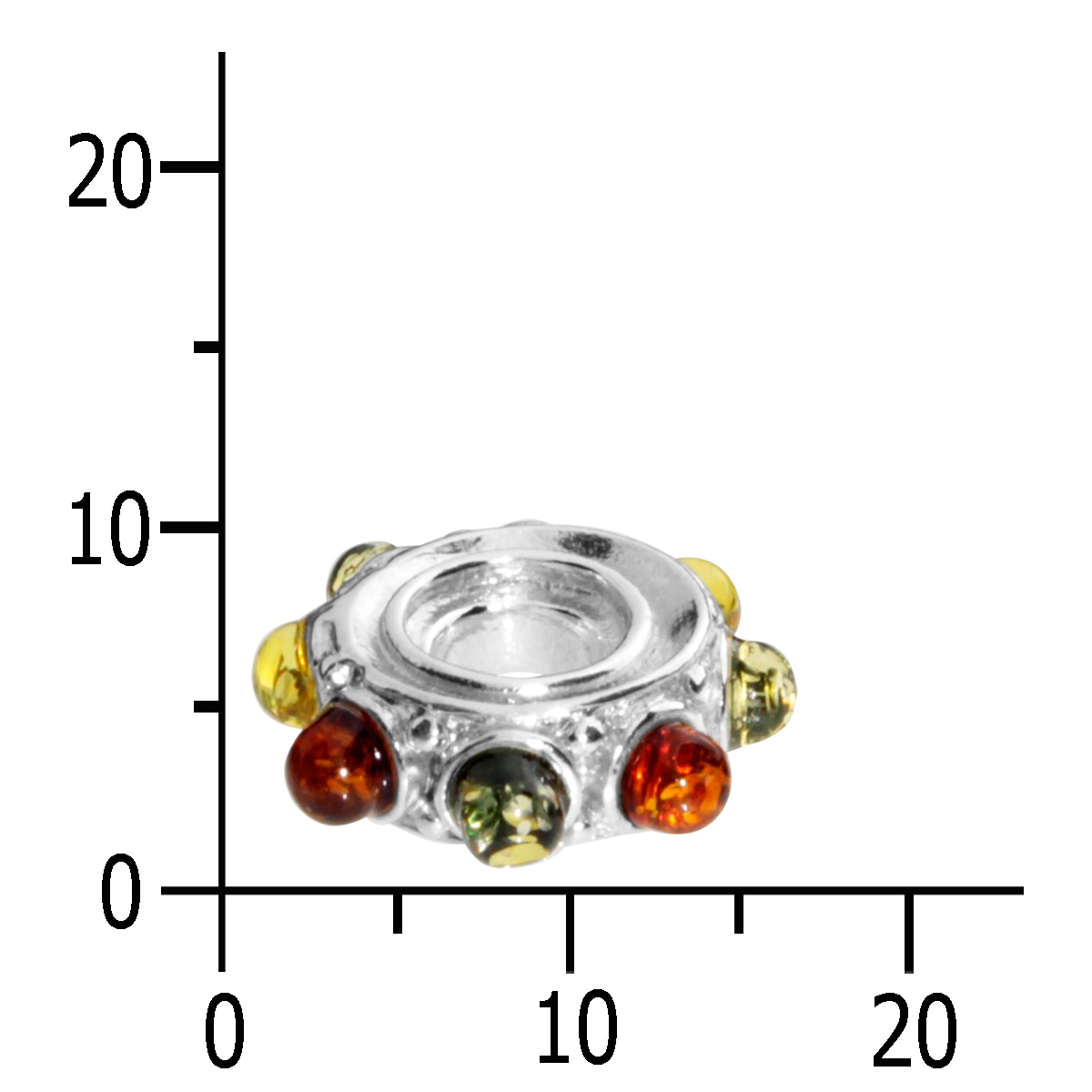 098-208000-0300k Bead Silber 925/000, Bernstein