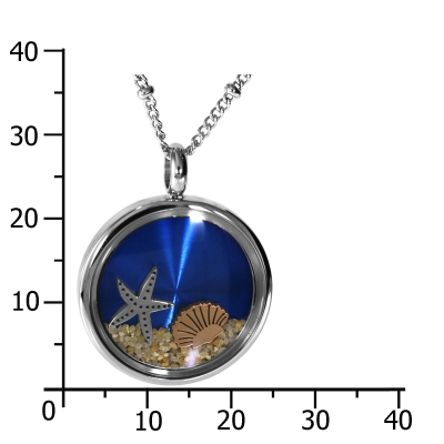 Kette mit Anhänger (23 mm), Edelstahl, 41 - 46 cm verstellbar Kette mit Anhänger (23 mm), Edelstahl, 41 - 46 cm verstellbar