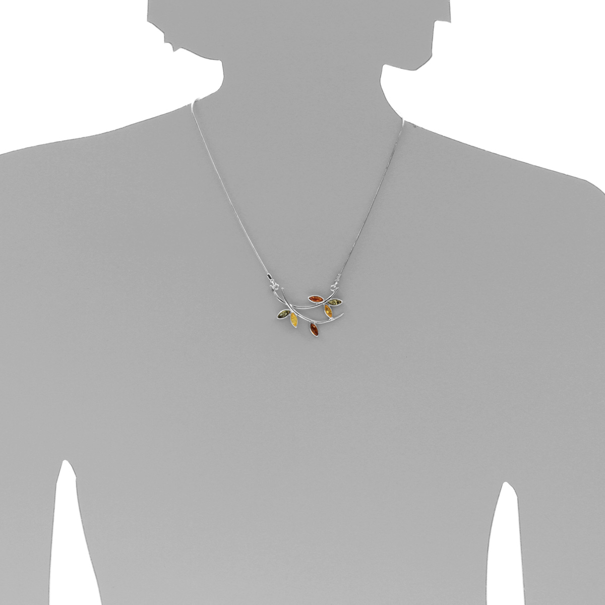 098-295245-0440s59200f68676bd Collier Silber 925/000, 44 cm, Bernstein