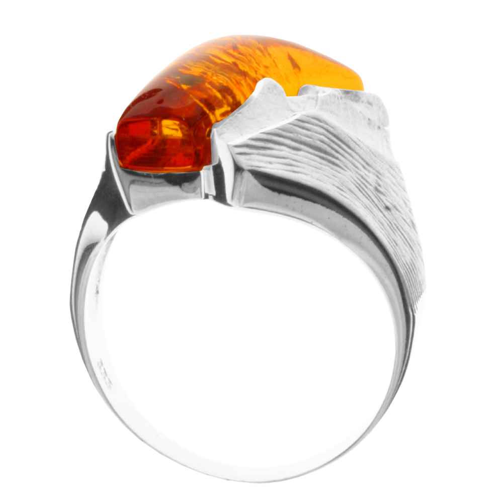 4250054207979-PT03 Ring Silber 925/000, Bernstein -Größe wählbar-