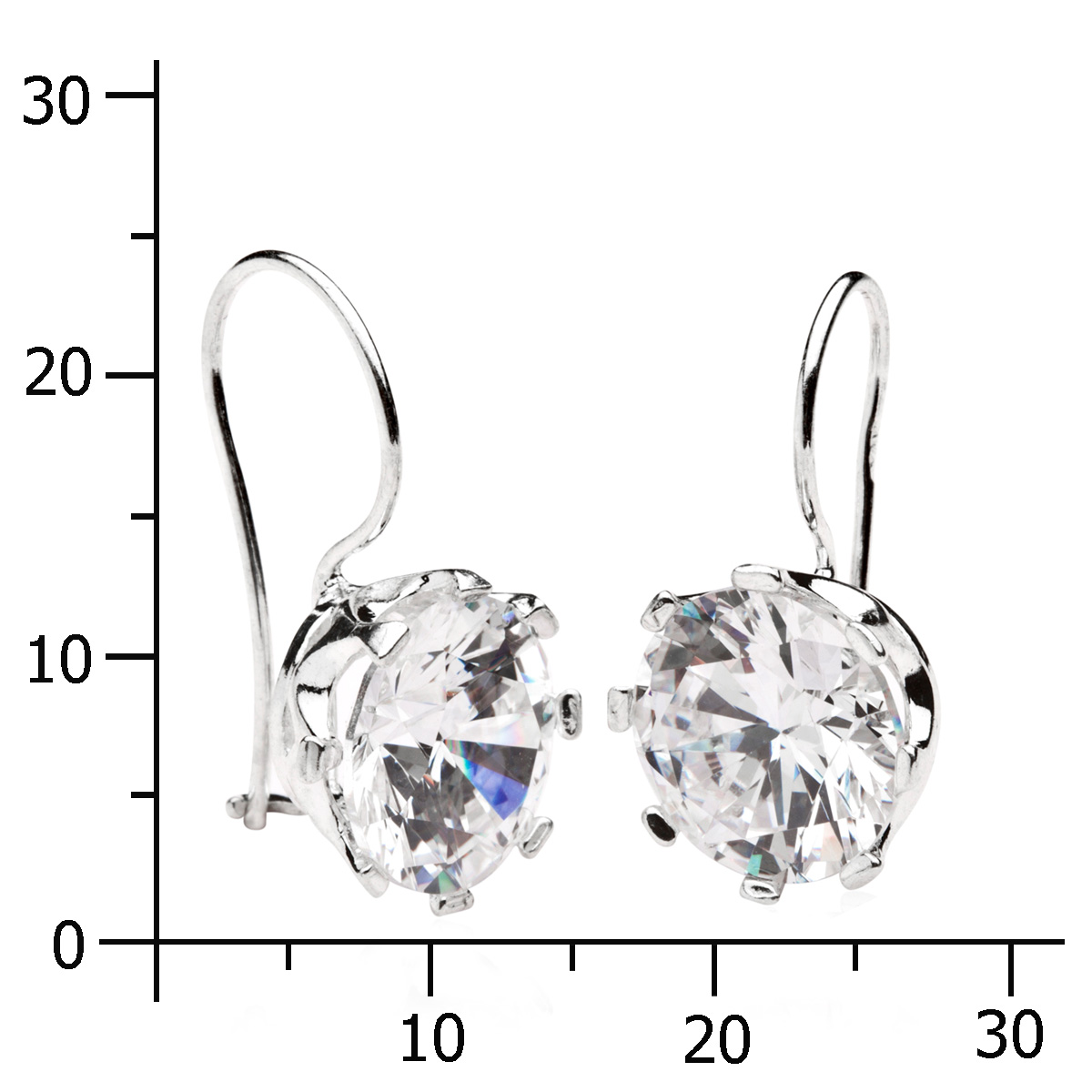 043-261672-0100k Ohrhänger Silber 925/000, Zirkonia, weiß