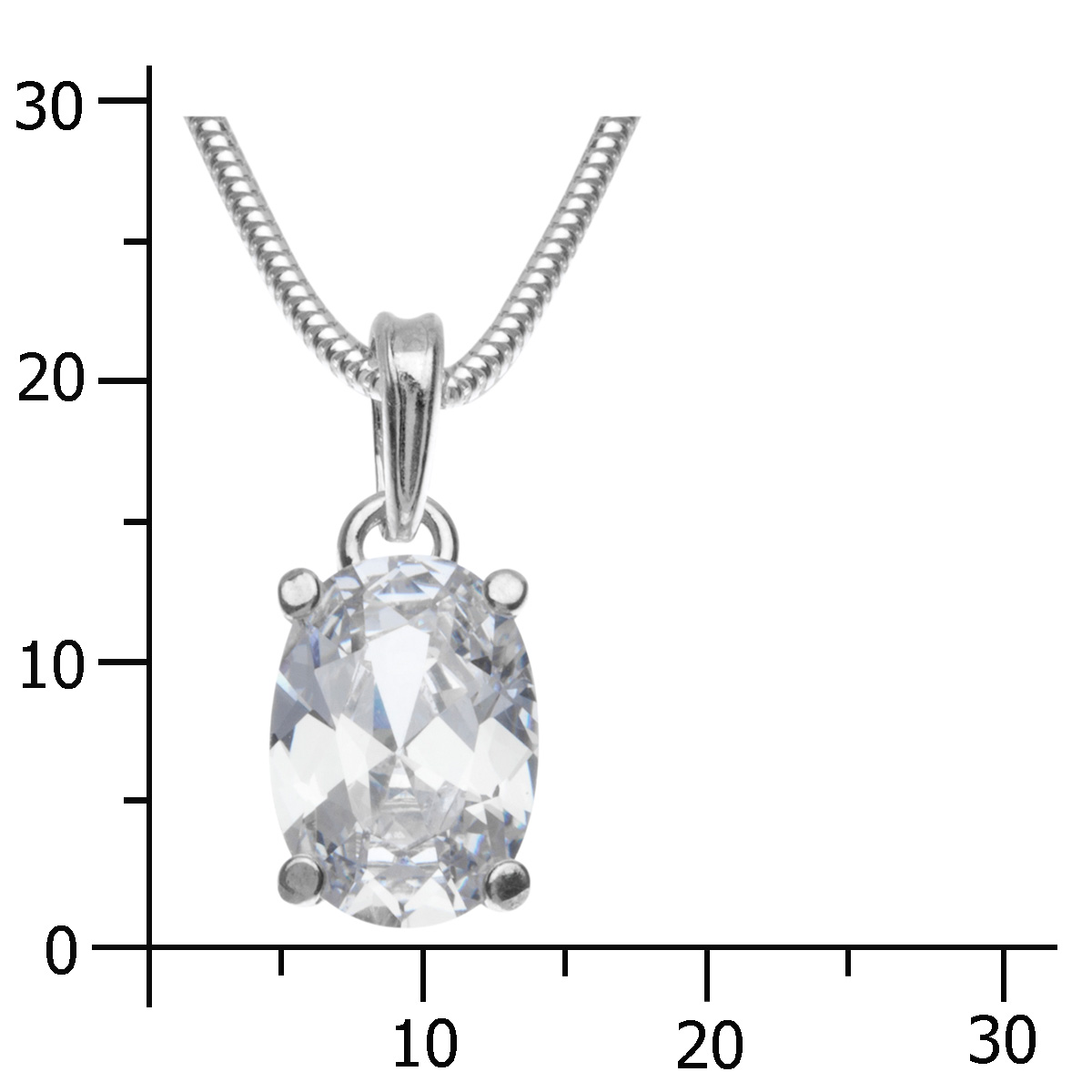 043-201692-A142k Kette mit Anhänger Silber 925/000, Zirkonia, weiß, 42 cm