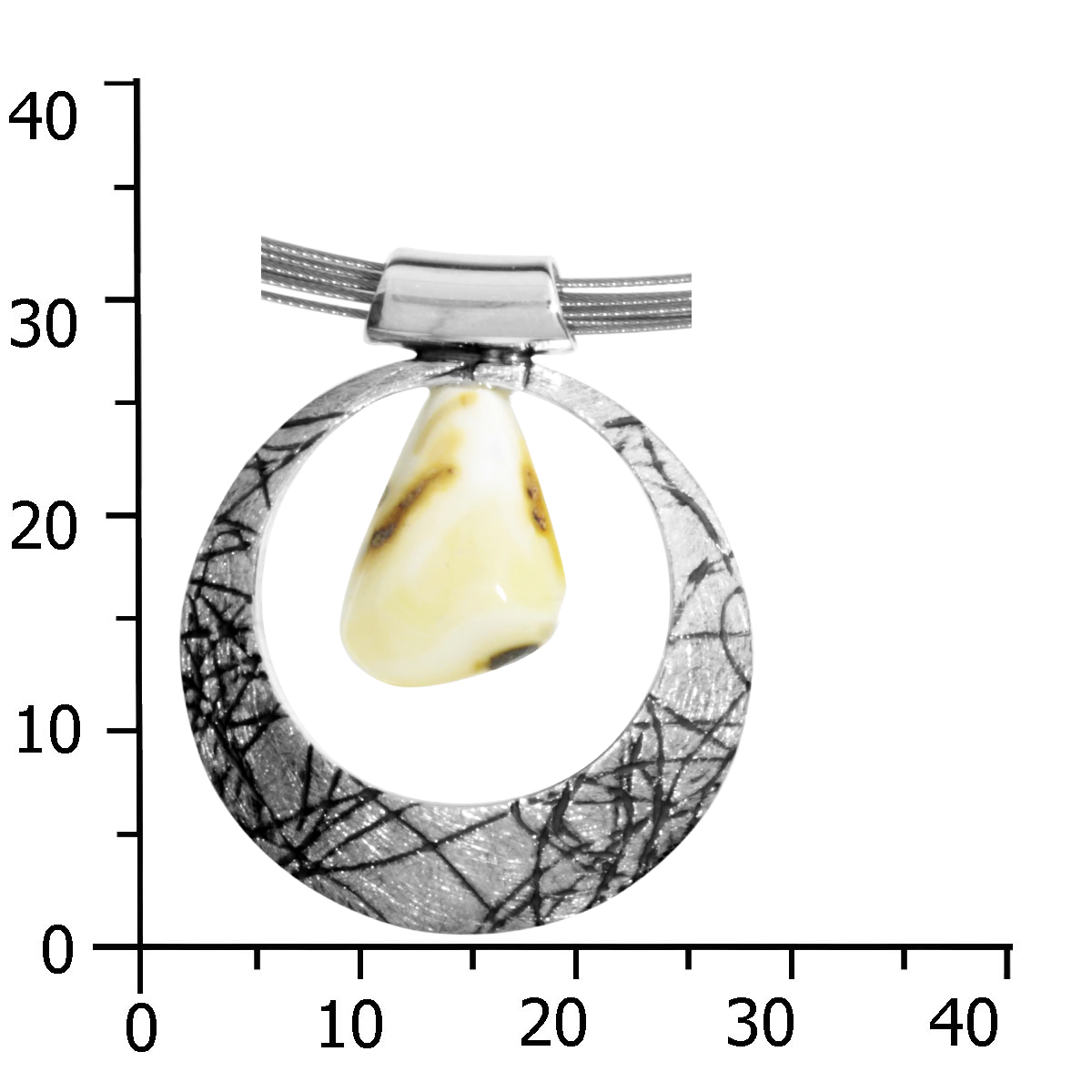001-203689-A245kkQtMfh1b33FXB Collier Silber 925/000, Bernstein- Unikat, Sarah Vicenza