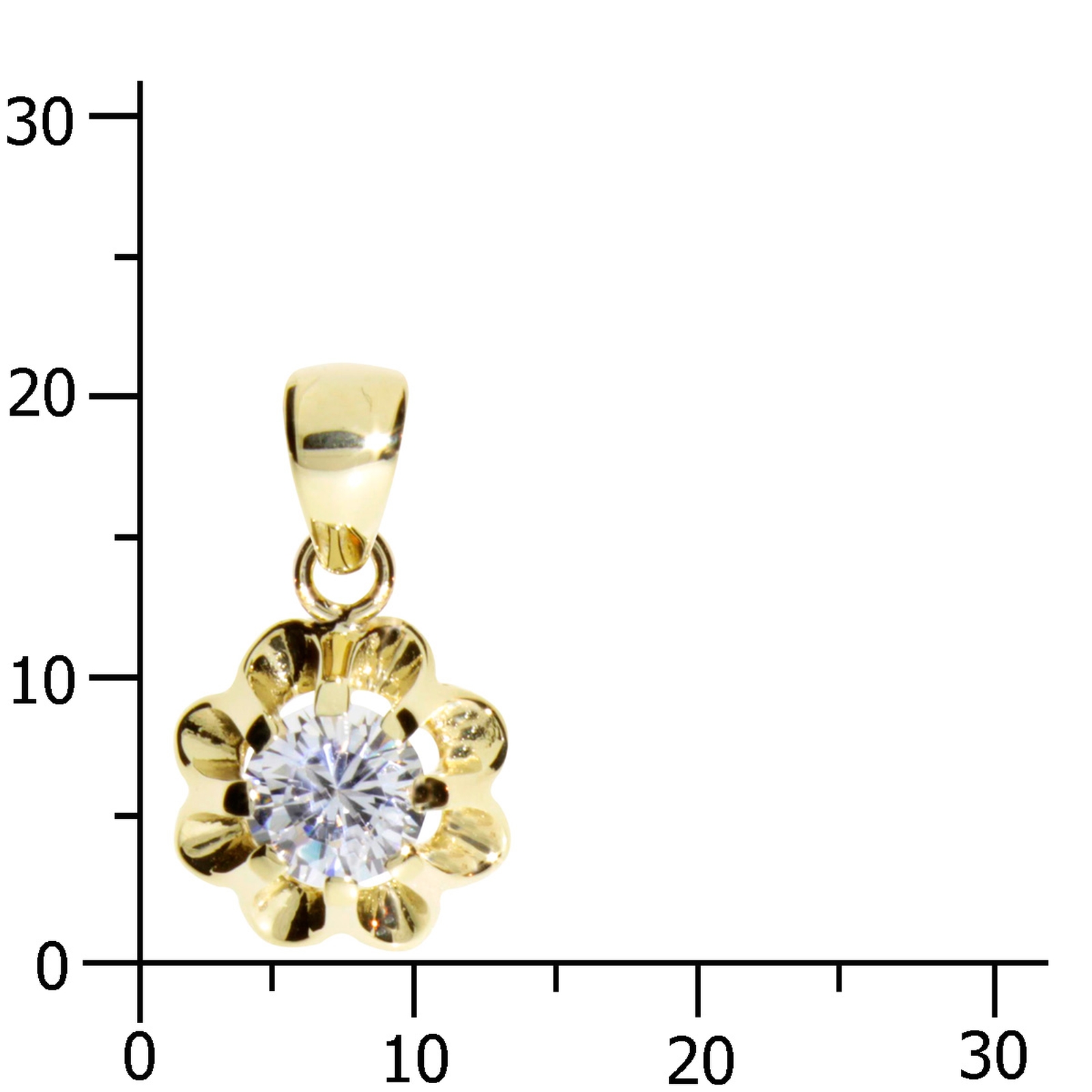 Anhänger Gold 333/000, Zirkonia Anhänger Gold 333/000, Zirkonia