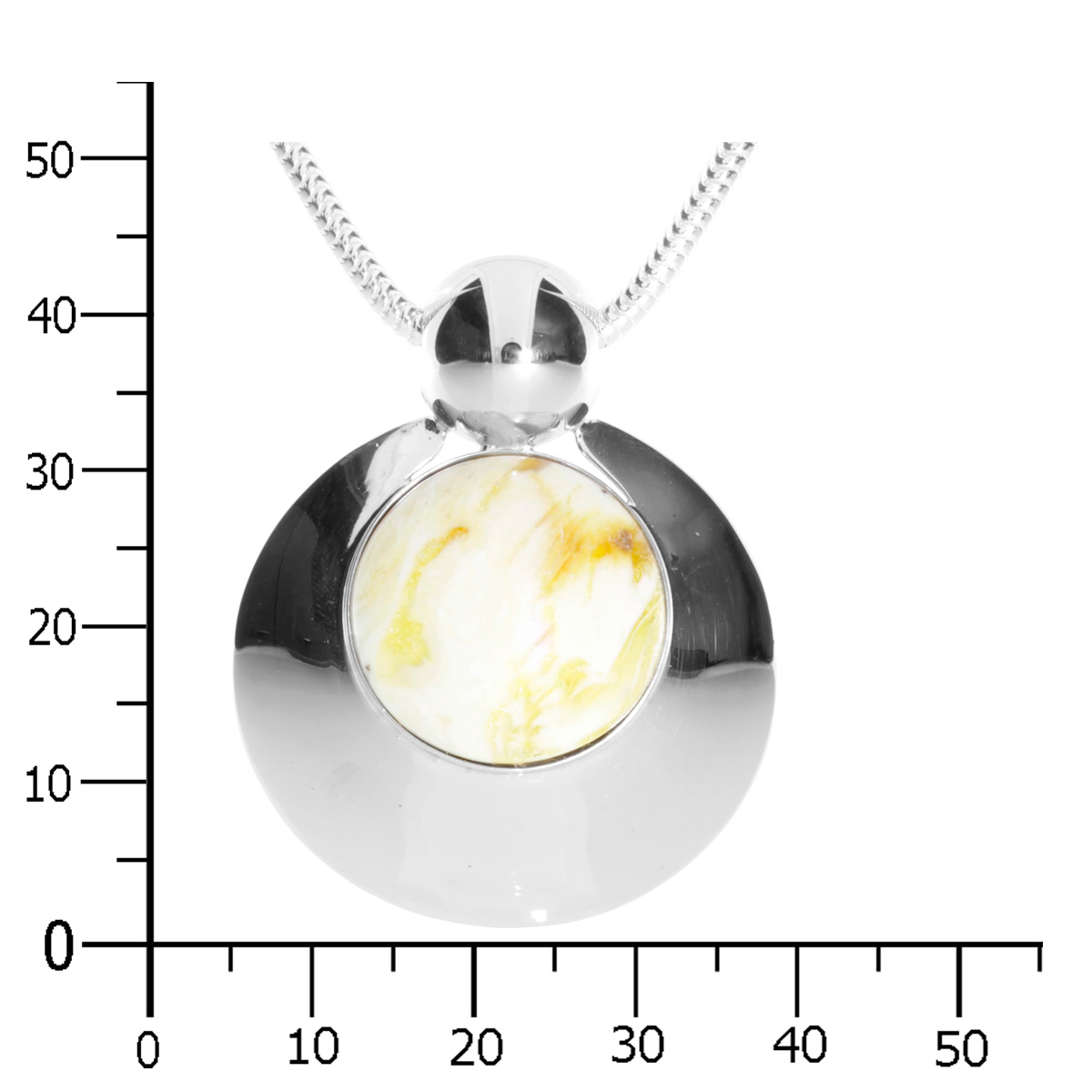 001-203551-2245k Kette mit Anhänger Silber 925/000, 45 cm, Bernsteinunikat