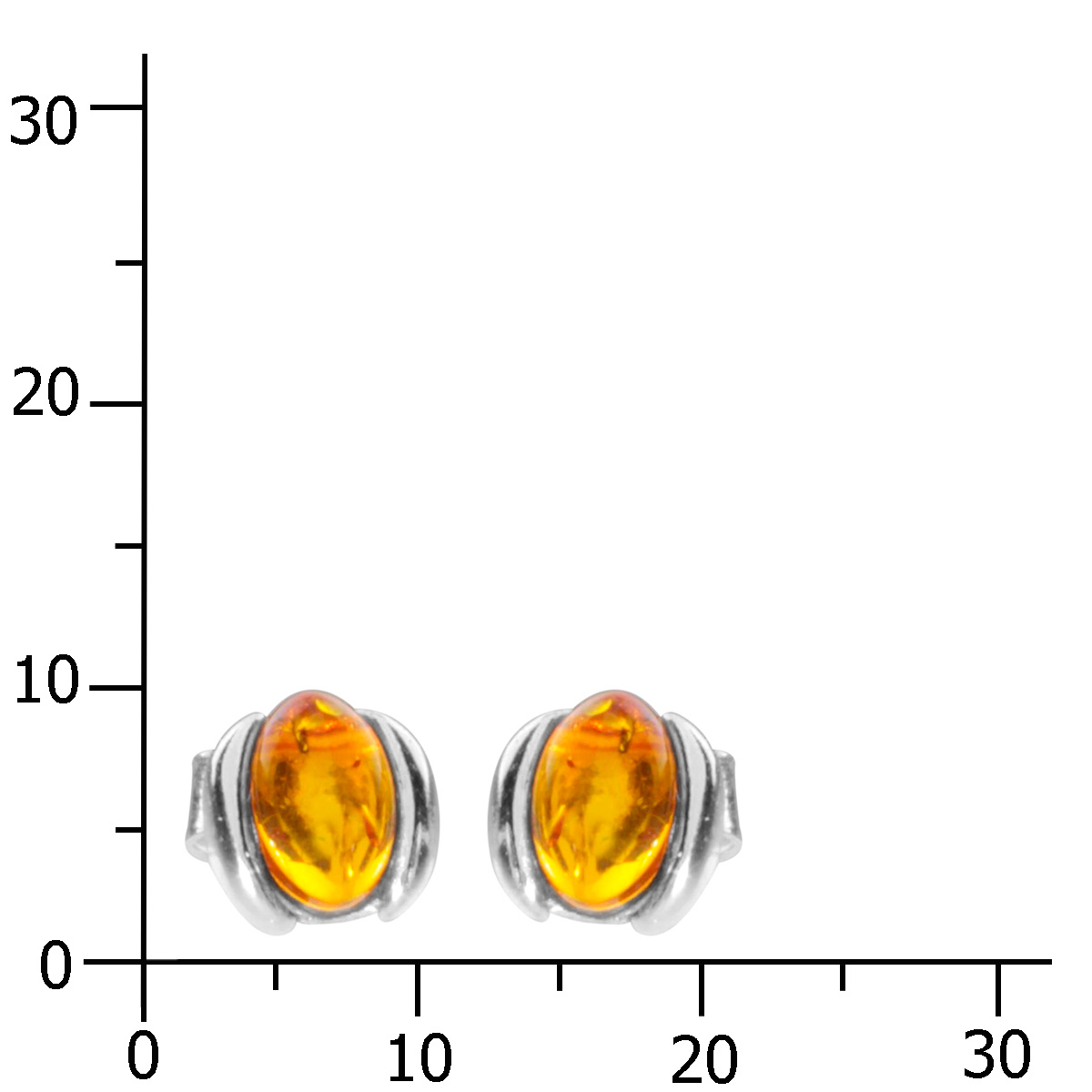 098-262868-0100k Ohrstecker, Silber 925/000, Bernstein