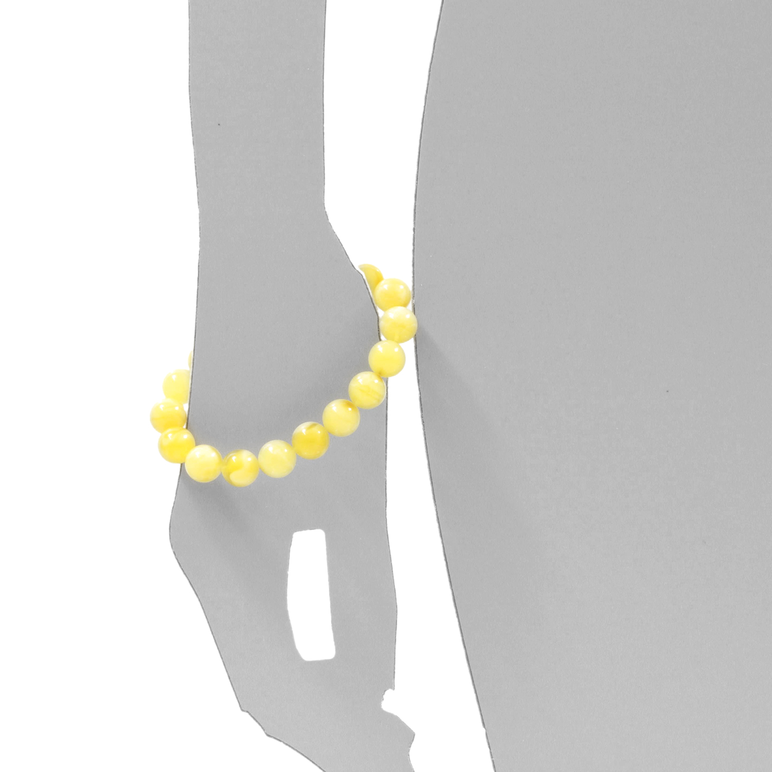 069-98K001-0712s Bernsteinarmband, Kugel 11 mm, 19 cm, Gummizug