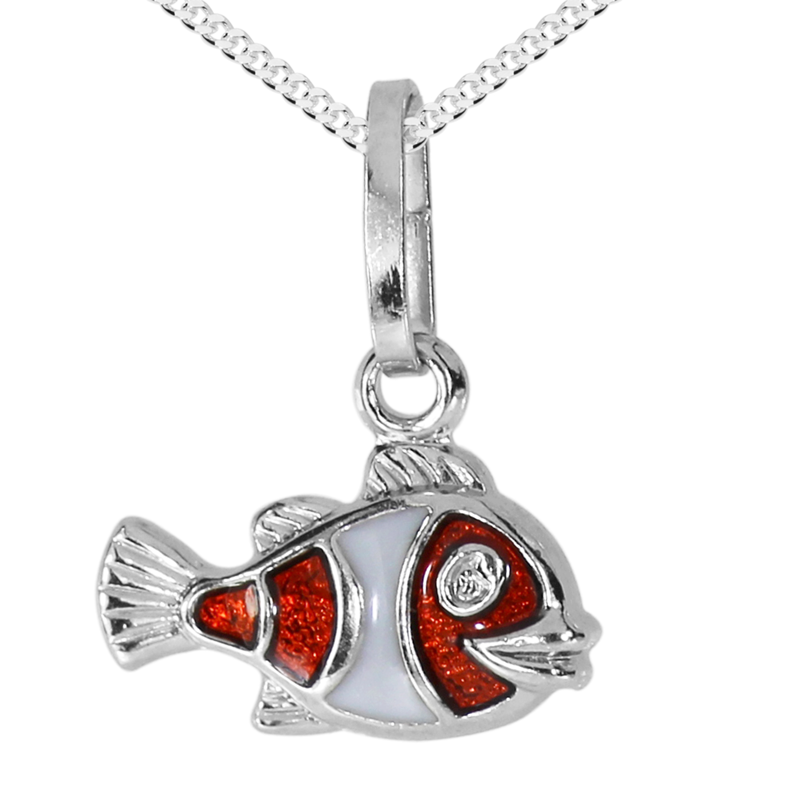 Kette mit Anhänger "Fisch", Silber 925/000 - Länge wählbar-      Kette mit Anhänger "Fisch", Silber 925/000 - Länge wählbar-