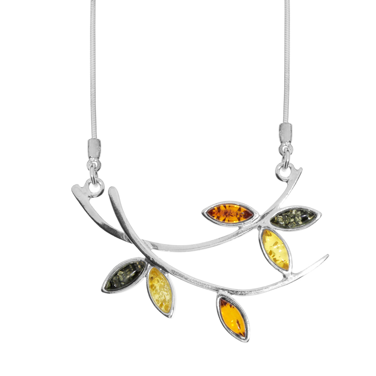 098-295245-044059200f6c0c29f Collier Silber 925/000, 44 cm, Bernstein