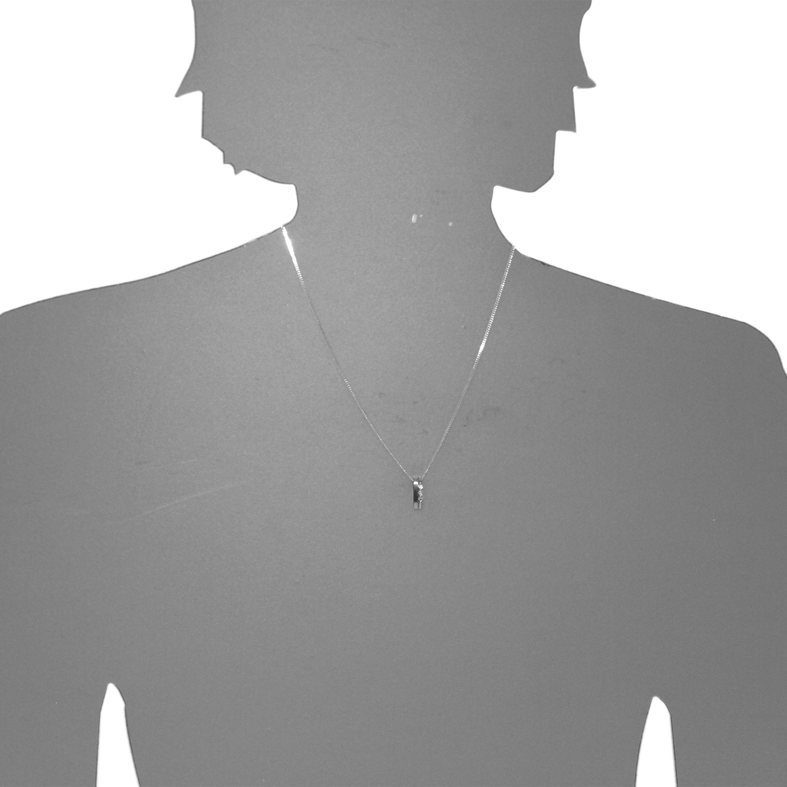 Kette mit Anhänger, Silber 925/000,  Zirkonia  -Länge wählbar-    Kette mit Anhänger, Silber 925/000,  Zirkonia  -Länge wählbar-
