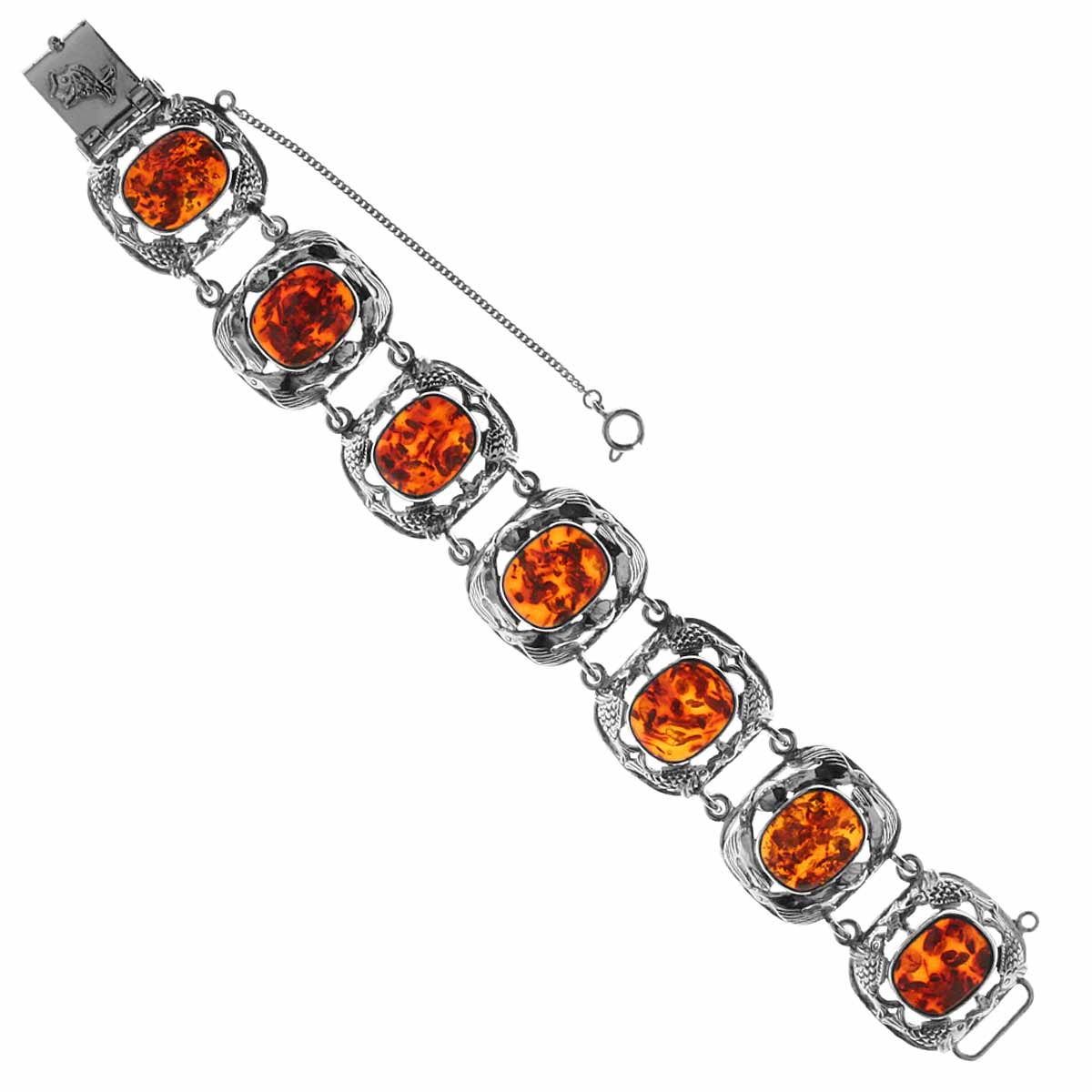 4250054295624 Armband Fischland, Silber 925/000, oxyd., Bernstein