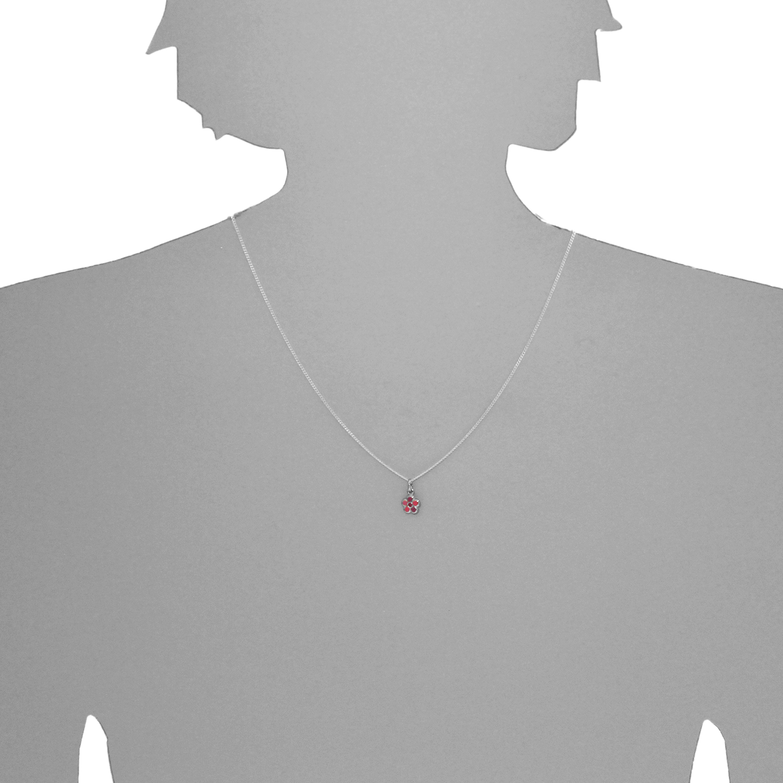 Kette mit Anhänger "Blume", Silber 925/000 -Länge wählbar-   Kette mit Anhänger "Blume", Silber 925/000 -Länge wählbar-