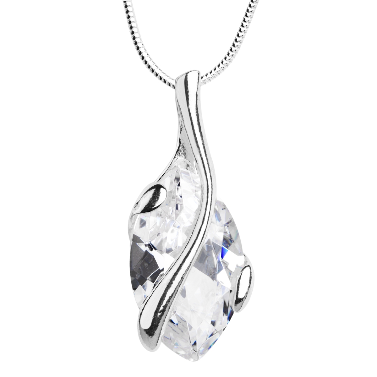 043-201723-A142 Kette mit Anhänger Silber 925/000, Zirkonia, weiß, 42 cm
