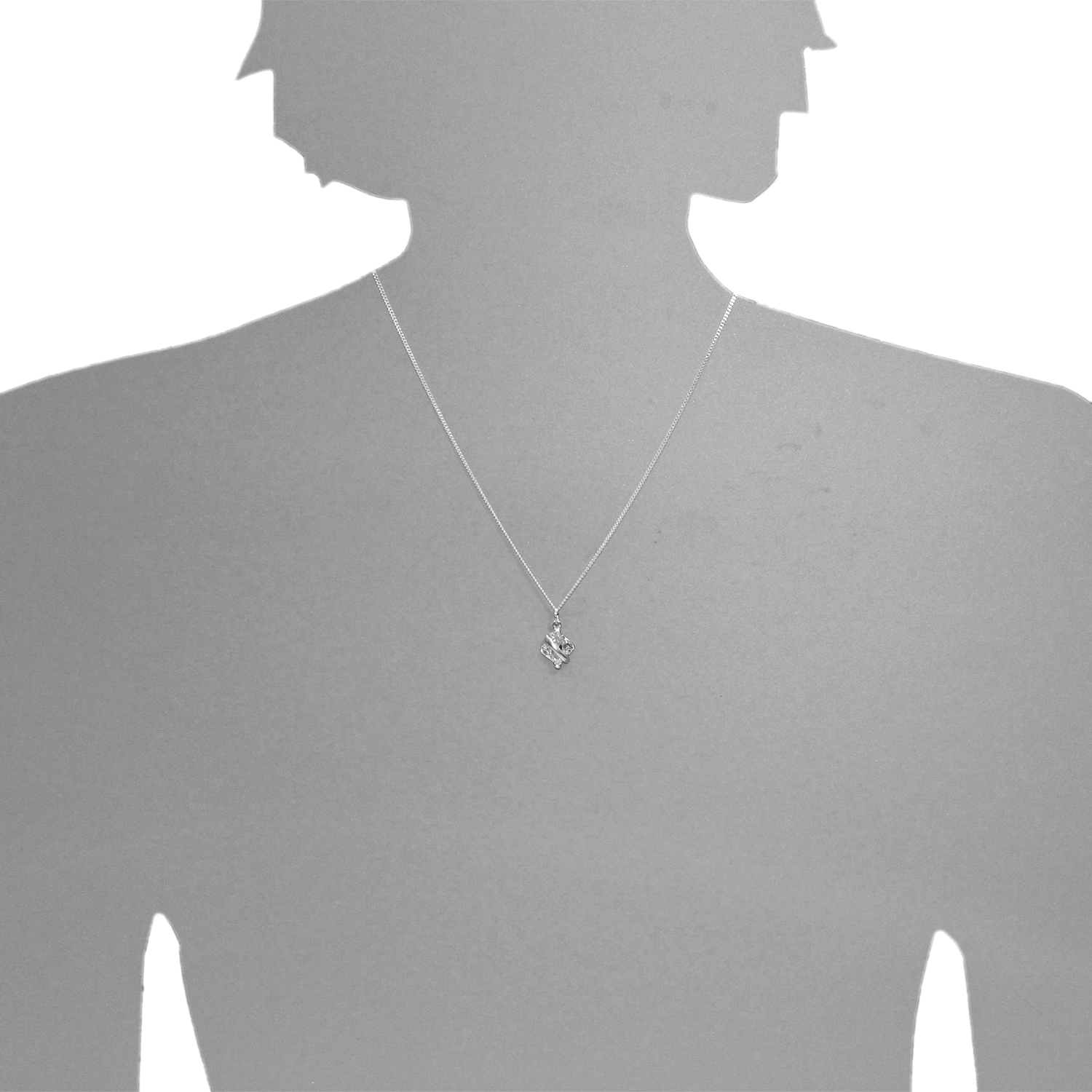 Kette mit Anhänger Silber 925/000, Zirkonia, weiß, -Länge wählbar-