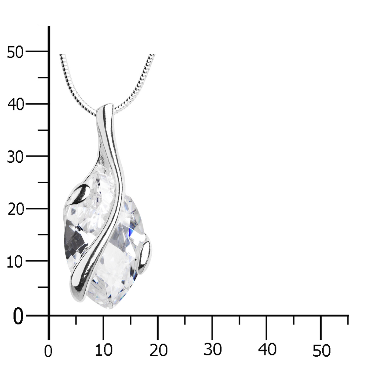 043-201723-A142k Kette mit Anhänger Silber 925/000, Zirkonia, weiß, 42 cm